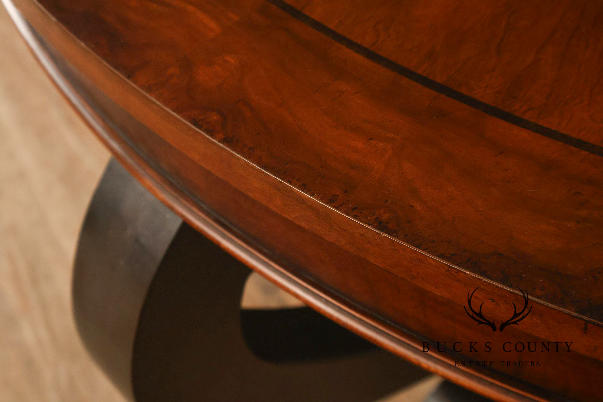 Henredon 48 Inch Round Inlaid Mahogany Center Table