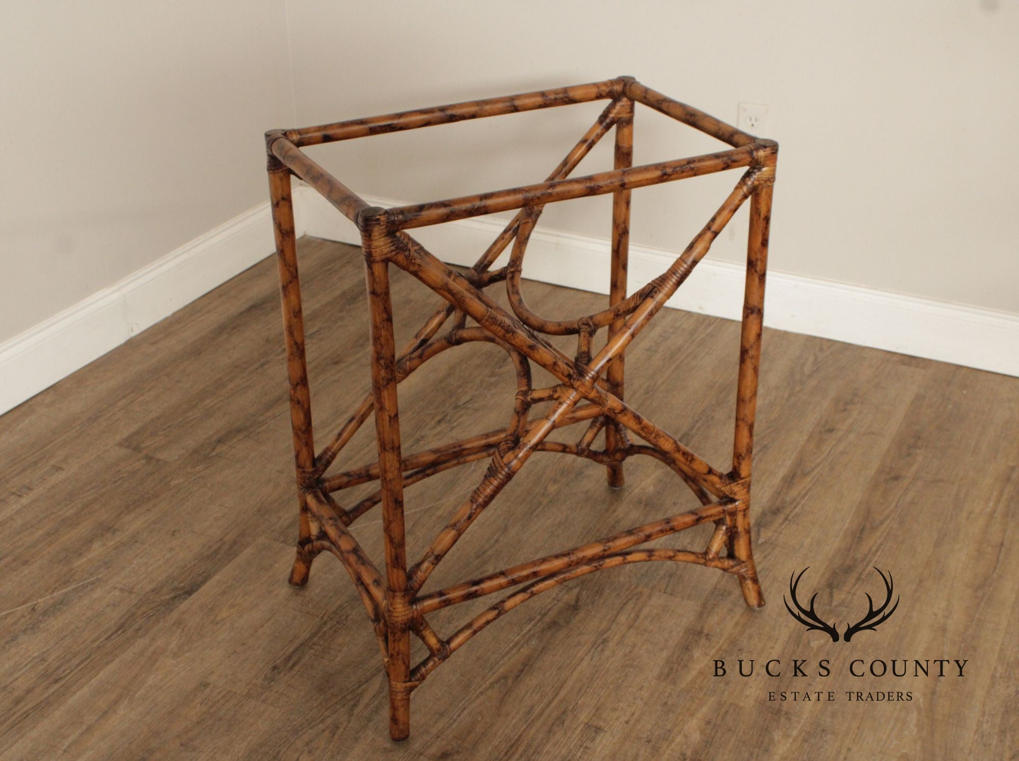 Vintage Bamboo and Rattan Server Tray Table