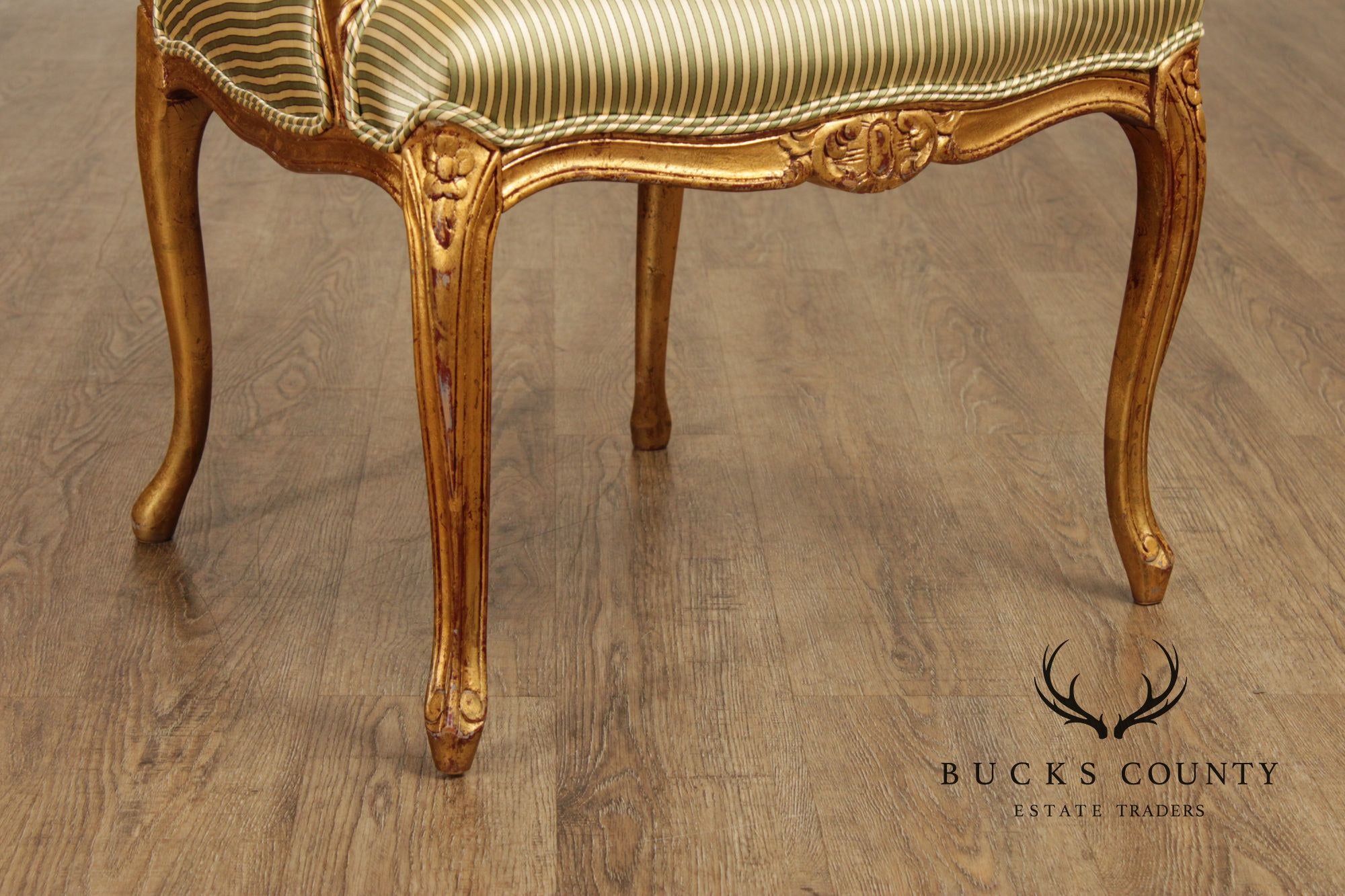 French Louis XV Style Set of Eight Giltwood Dining Armchairs