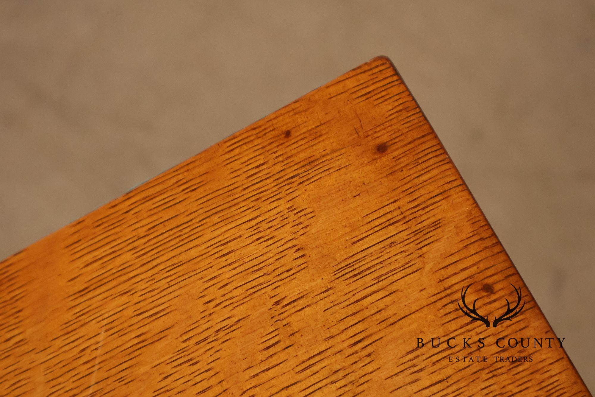 Arts & Crafts Style Large Oak Library Table