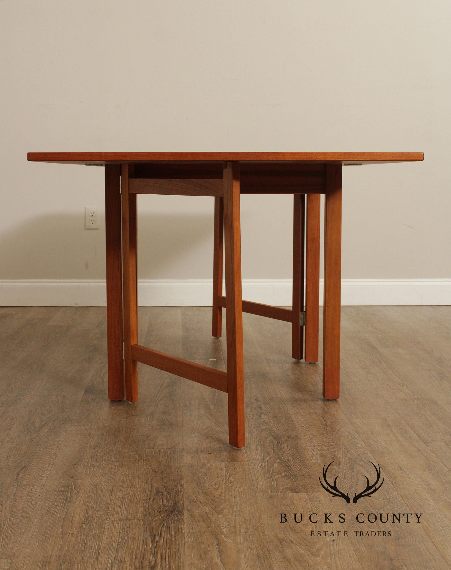 Danish Modern Teak Drop Leaf Dining Table