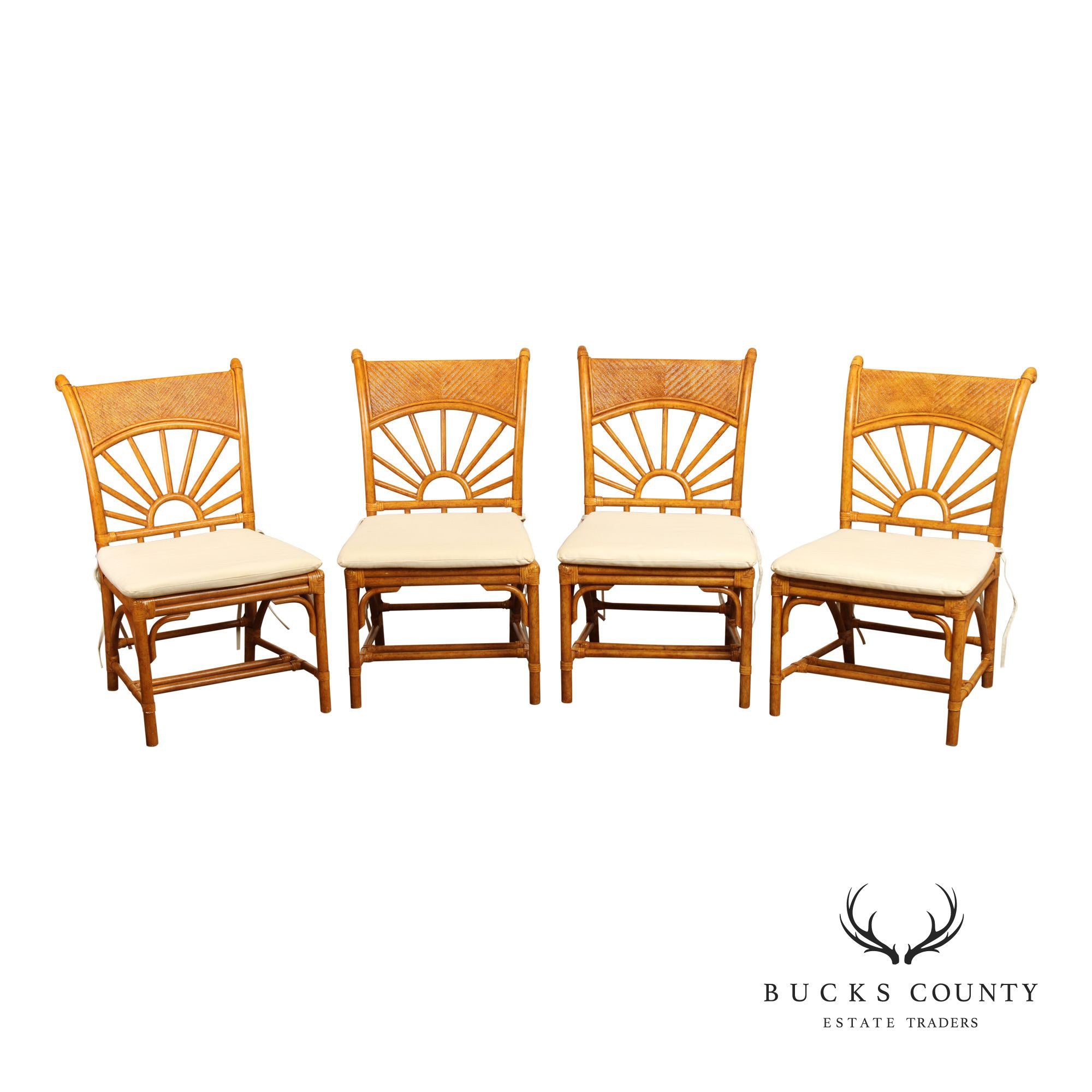 Lexington Furniture Set of Four Rattan Dining Chairs