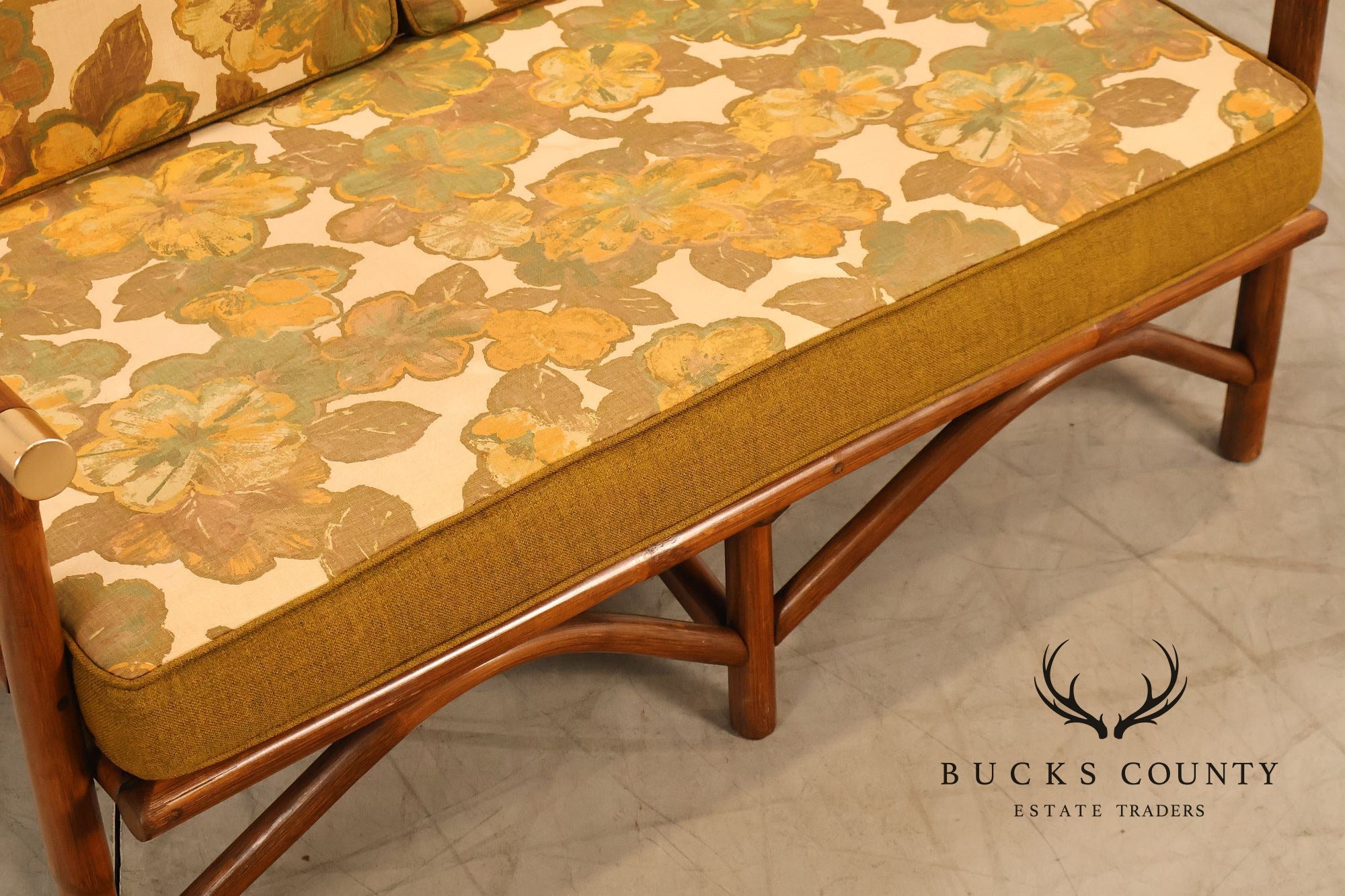 Vogue Coastal Vintage Rattan Bamboo Loveseat