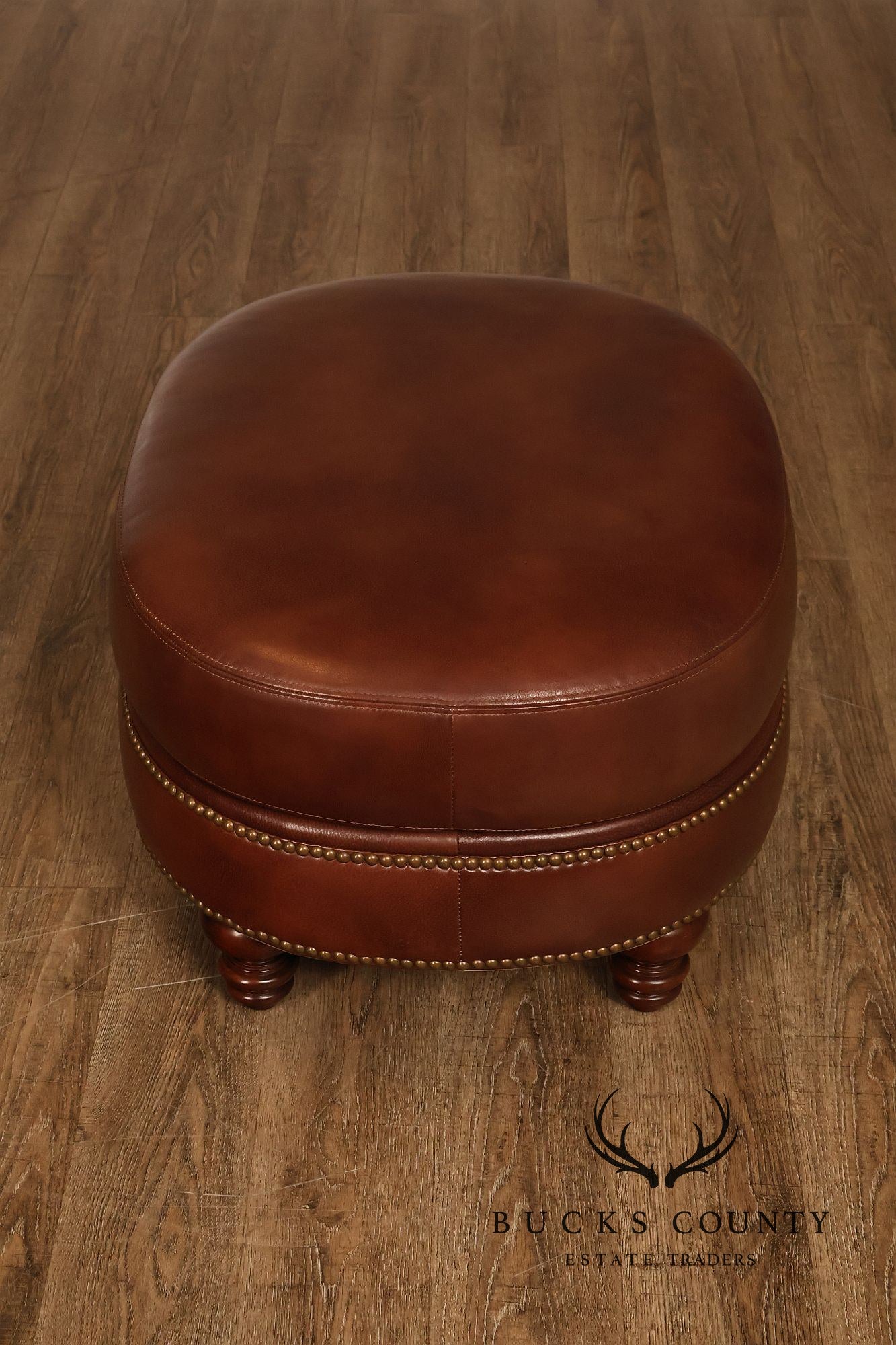 Bradington Young Traditional Style Leather Ottoman