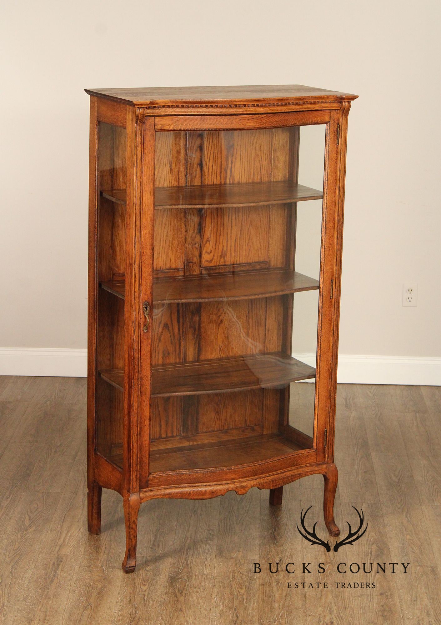 Antique Victorian Oak China Display Cabinet