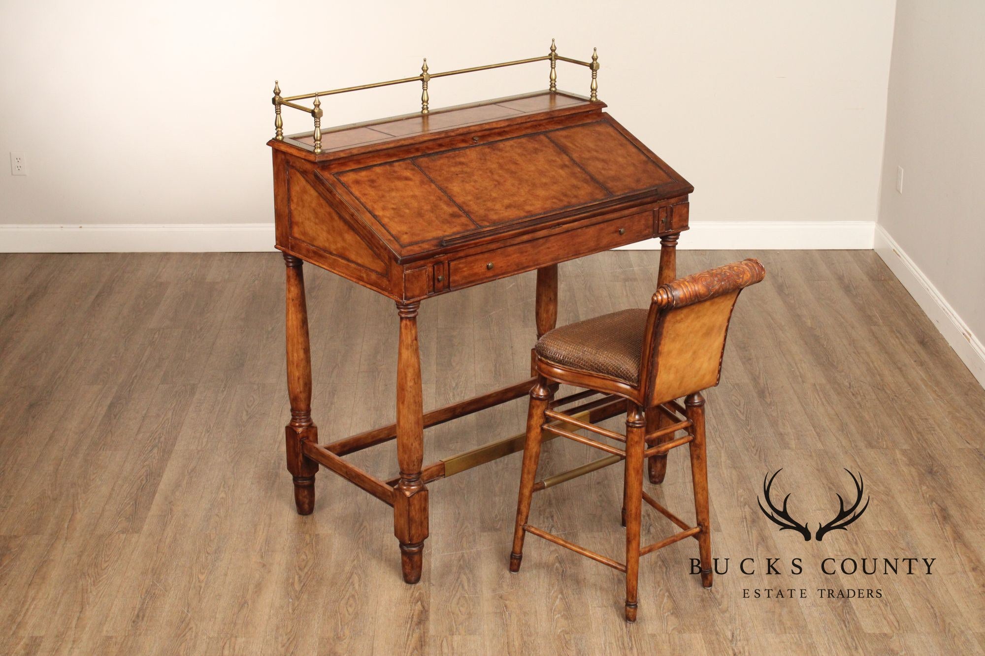 Thomasville Ernest Hemingway Slant Front Writing Desk and Chair