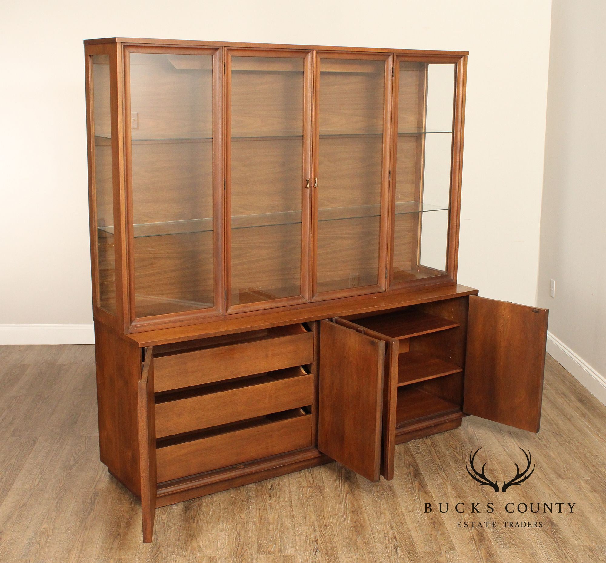 Broyhill 'Brasilia' Mid Century Modern Walnut China Cabinet