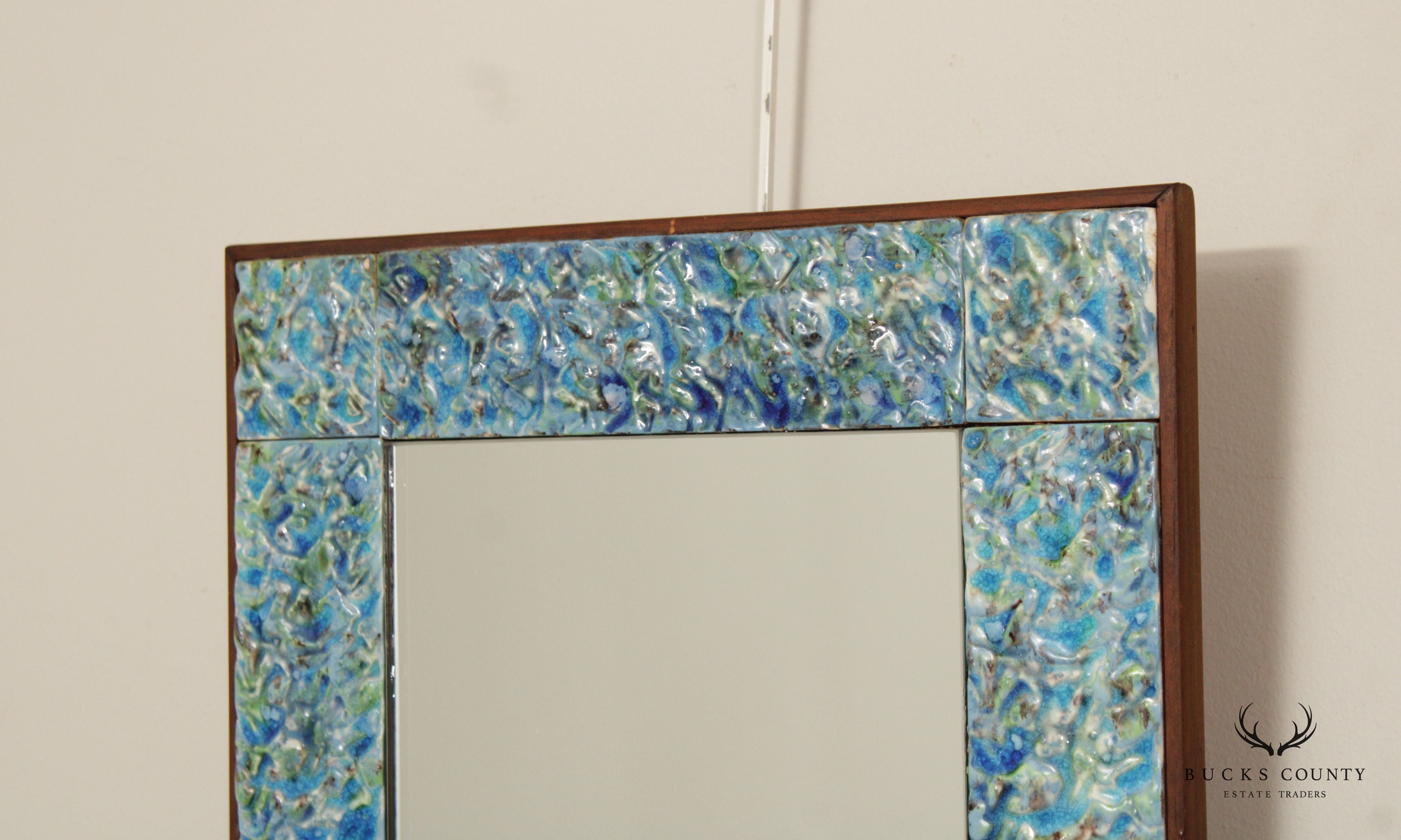 Mid Century Modern Tile Frame Wall Mirror