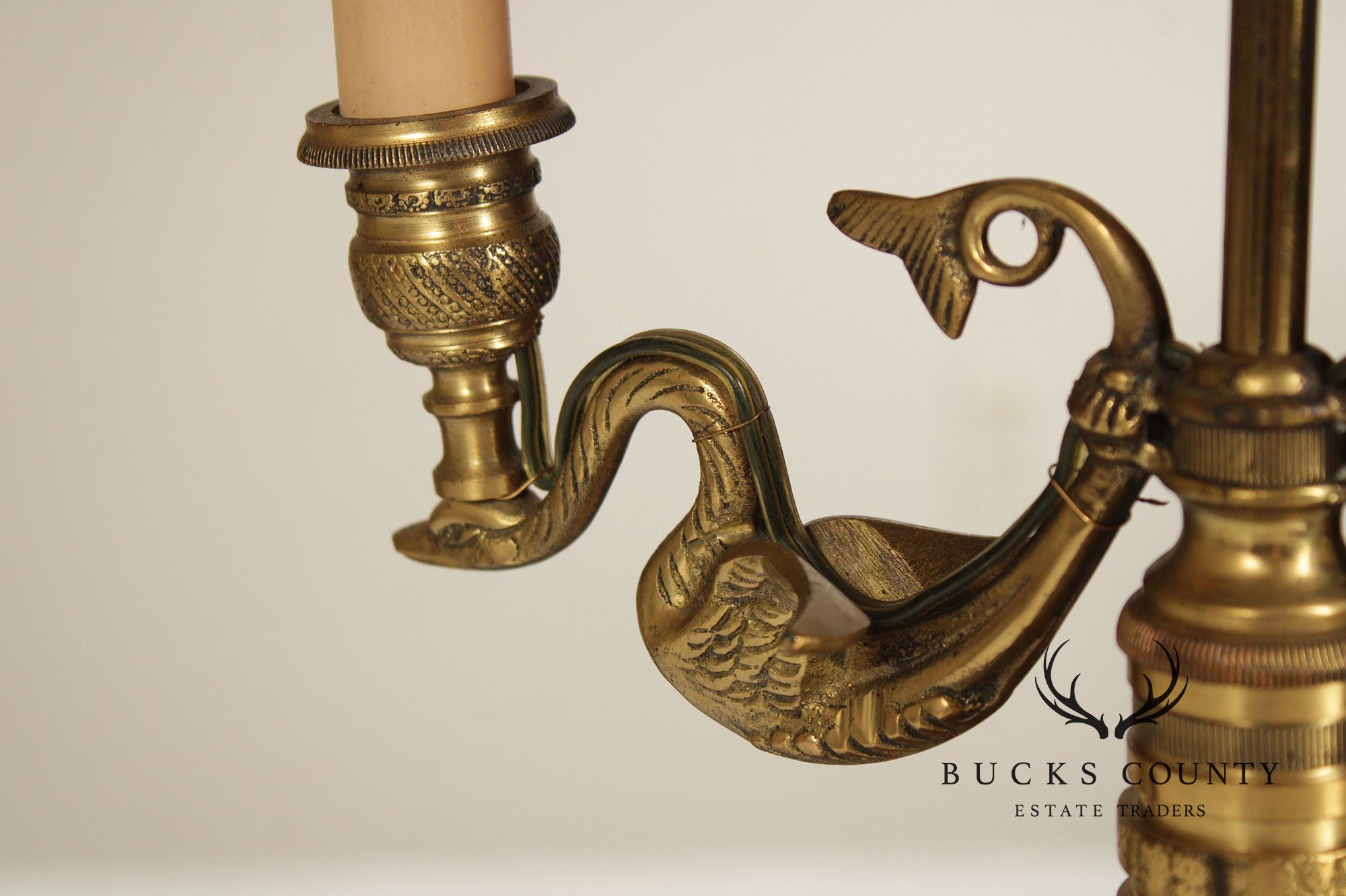 Vintage Brass Bouillotte Desk Lamp