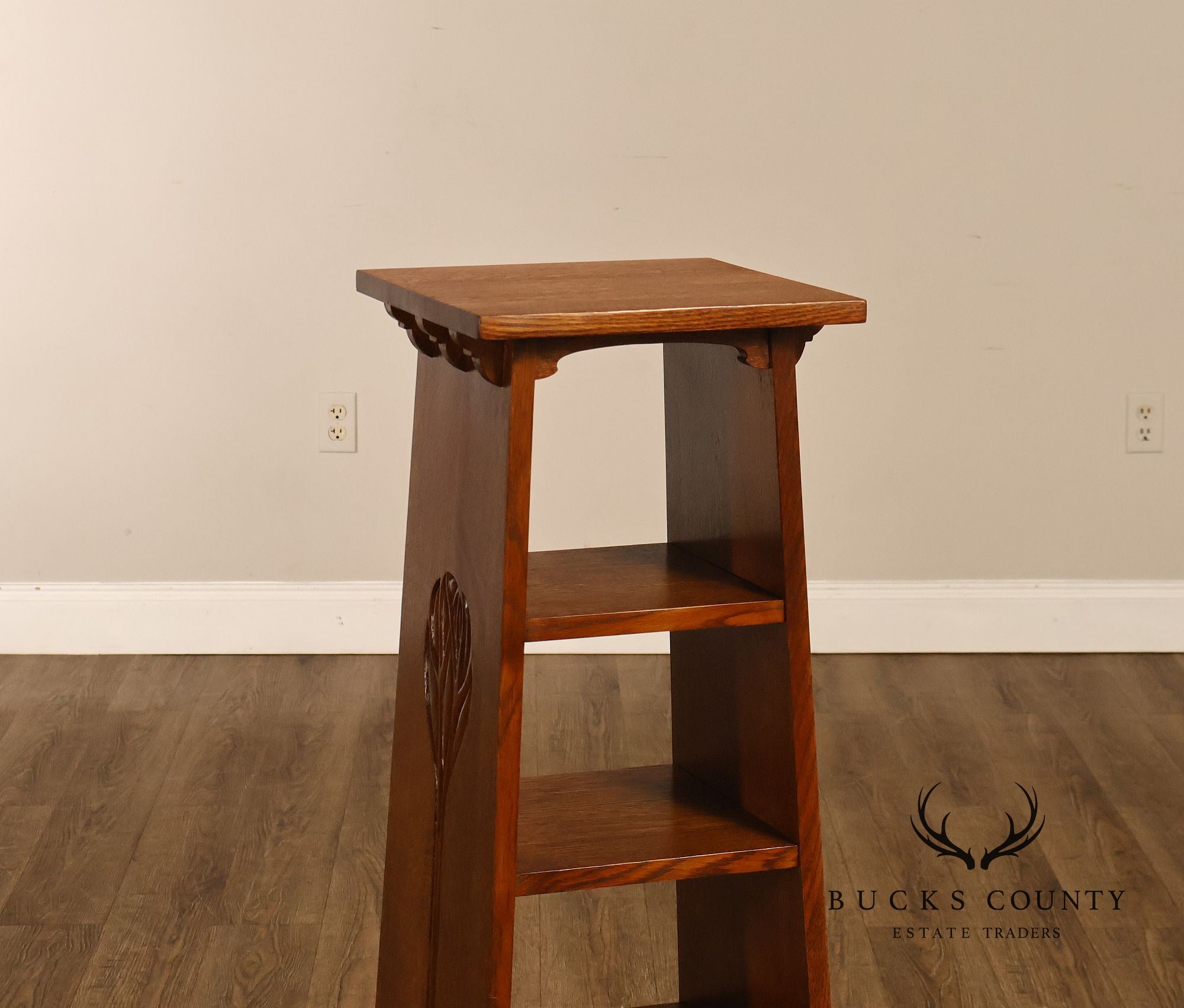 Stickley Mission Collection Oak Tree of Life Pedestal