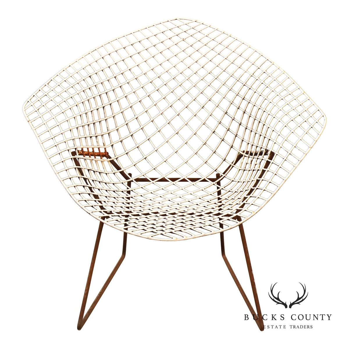 Mid Century Modern Harry Bertoia Style Diamond Wire Lounge Chair