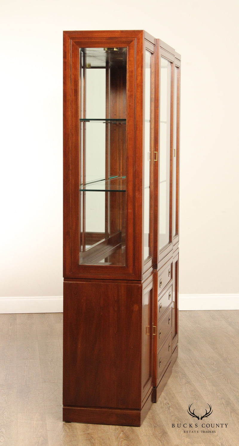 Ethan Allen Cherry Campaign Style China Cabinet