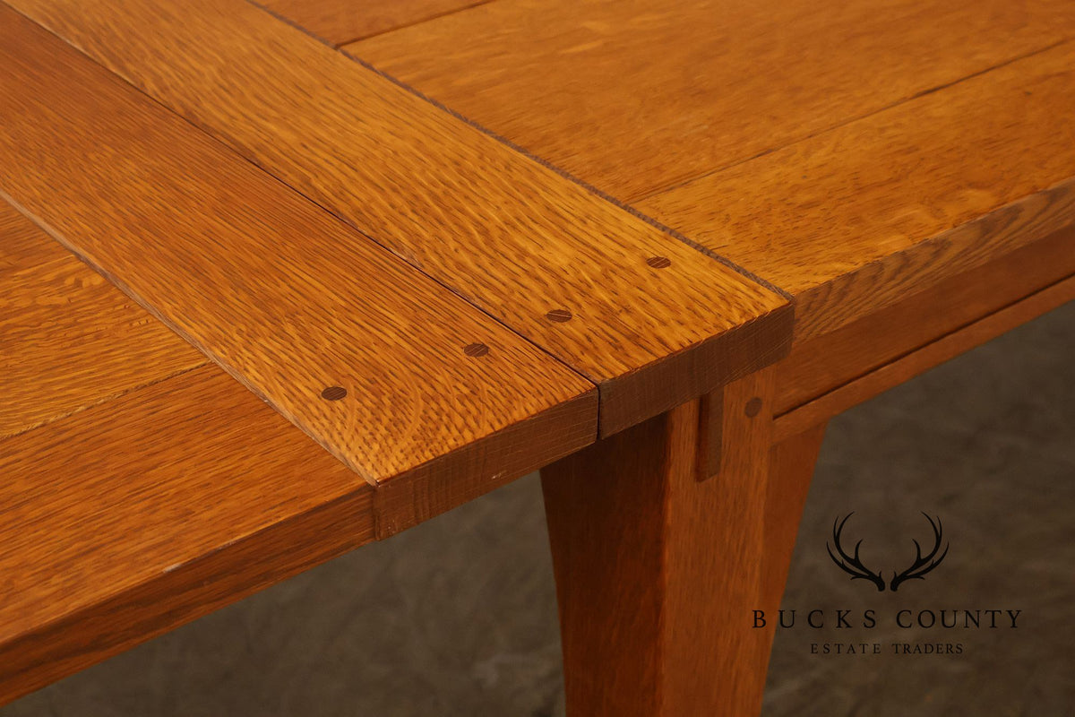 Stickley Mission Collection Oak Draw Top Extension Dining Table