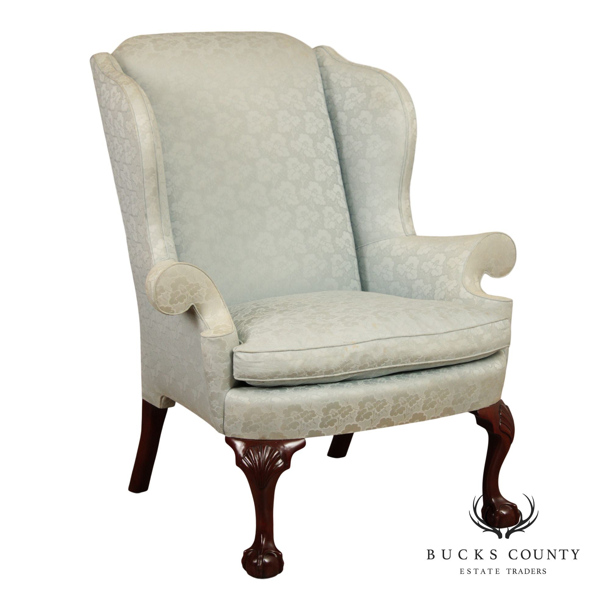 Kindel Winterthur Reproduction Mahogany Wing Chair