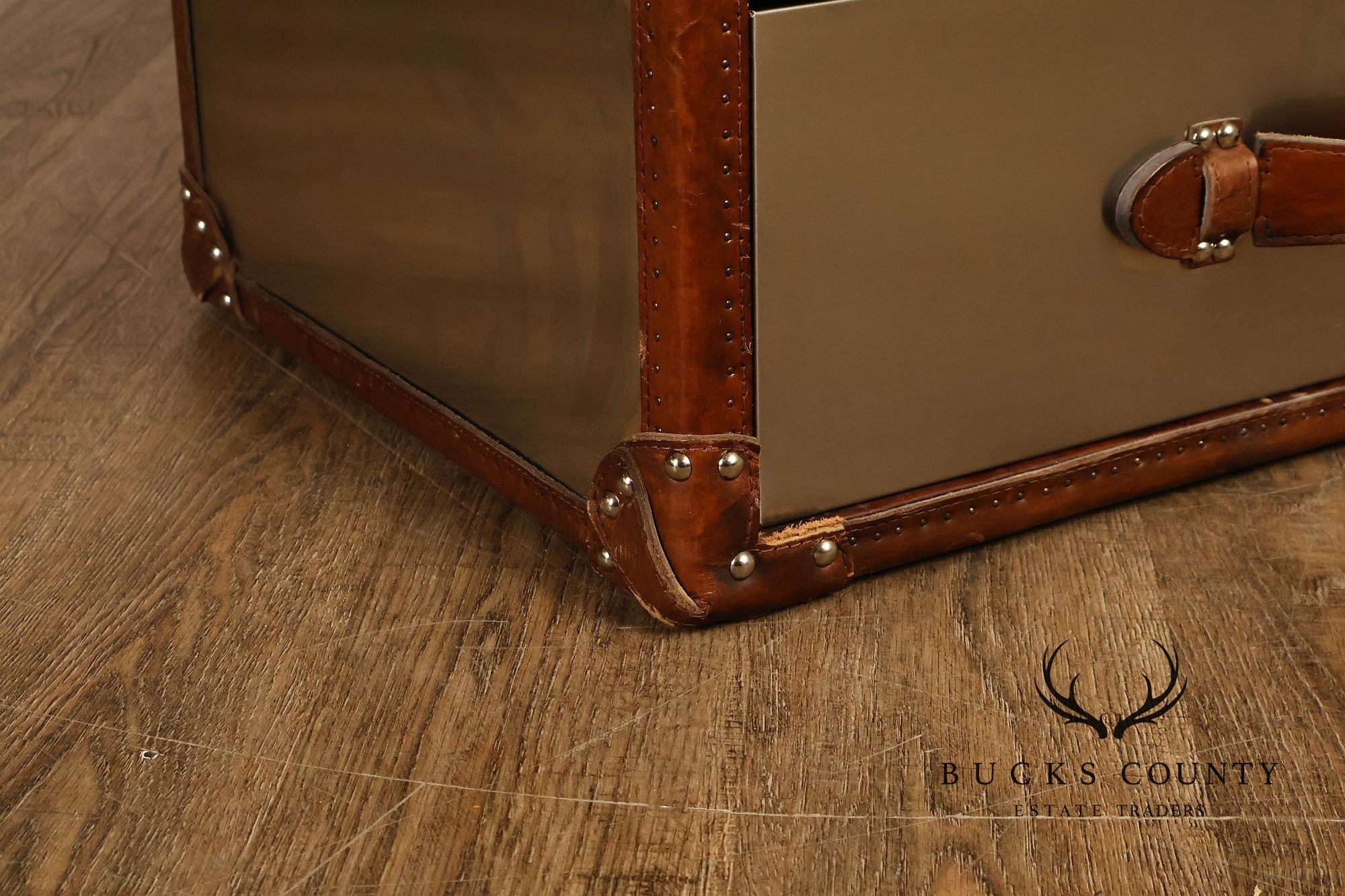 Restoration Hardware 'Mayfair' Steel and Leather Chest of Drawers