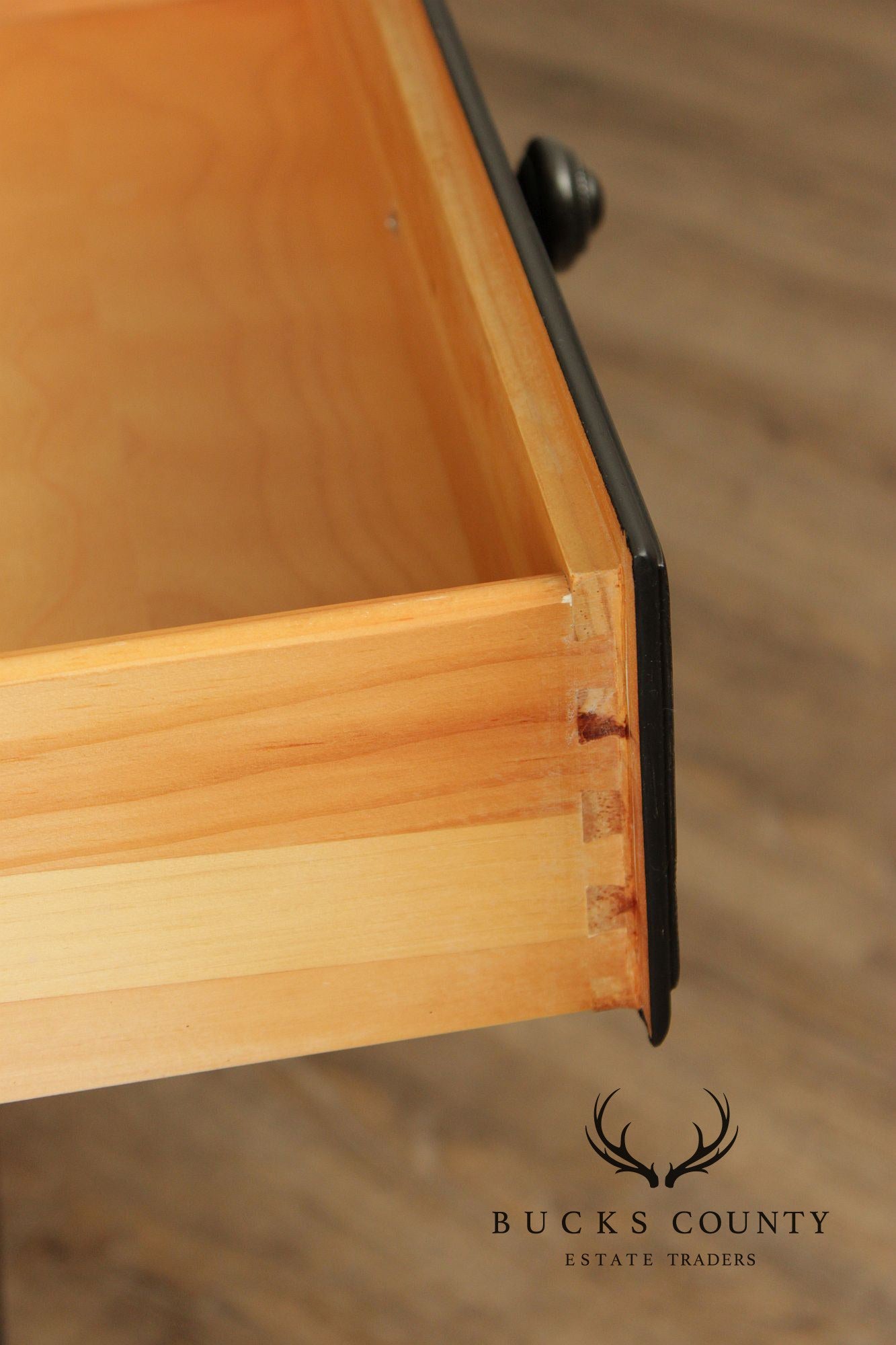 Ethan Allen Made In America Black Painted Three Drawer Buffet