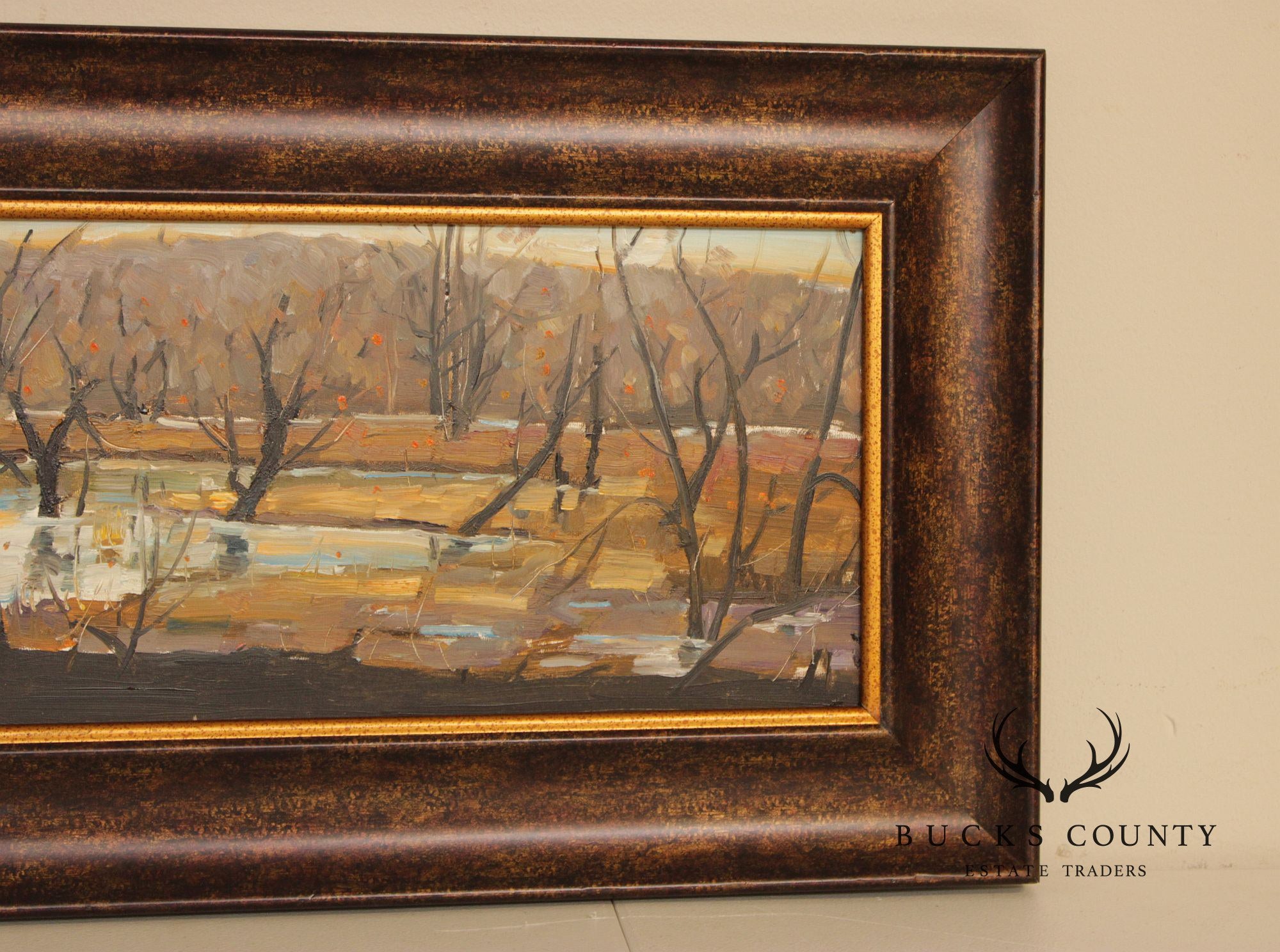 Luo Hong Impressionist Style Oil Painting, Late Fall Landscape