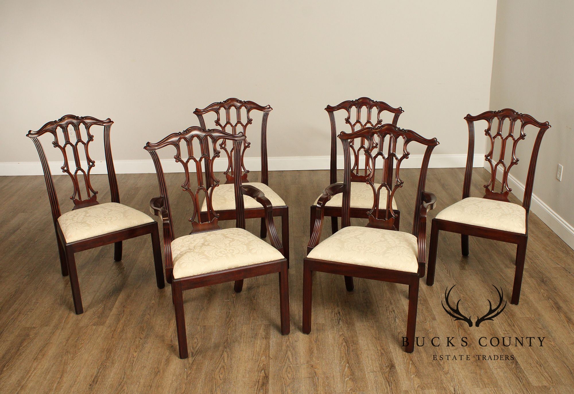 Henkel Harris Georgian Style Set of Six Mahogany Dining Chairs