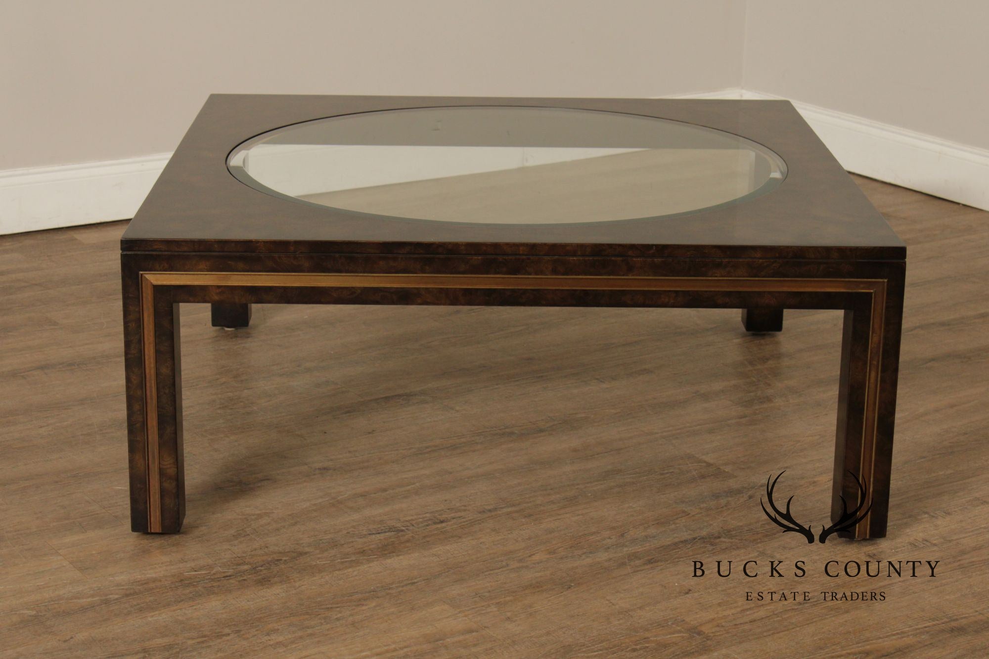 Mastercraft Burl Wood Square Coffee Table