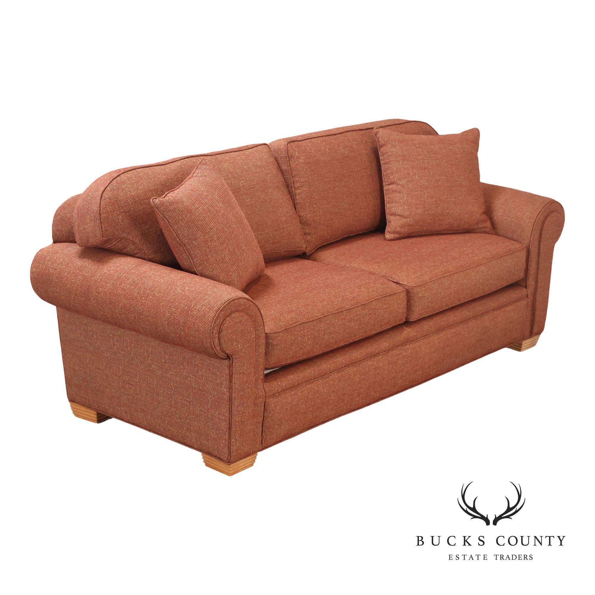 Contemporary Rolled Arm Upholstered Sofa