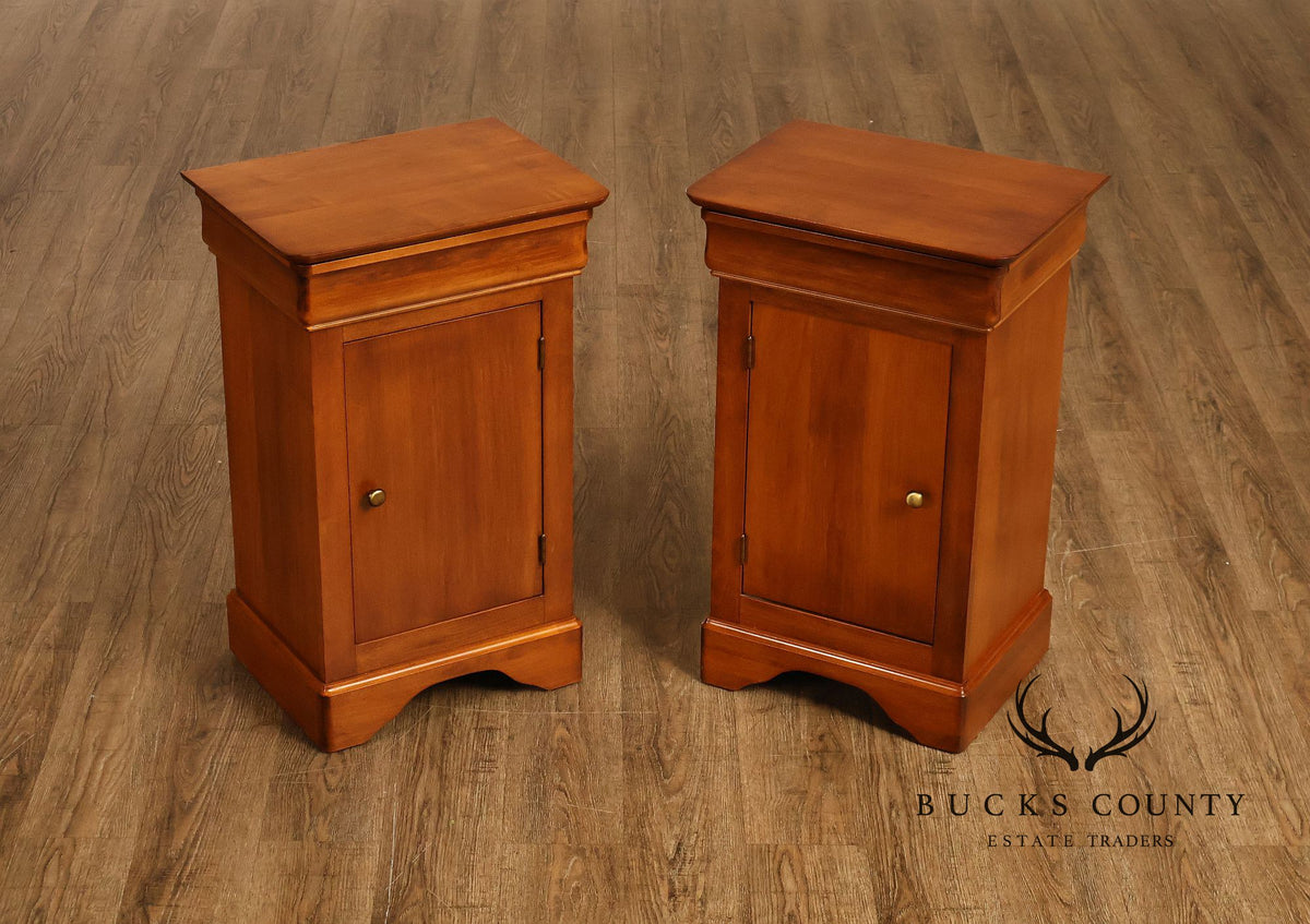 HPL Shermag Louis Philippe Style Pair of Cabinet Nightstands