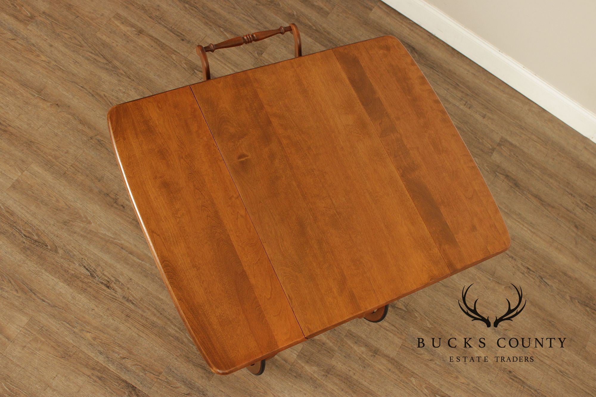 Ethan Allen Early American Maple Drop-Leaf Tea Cart