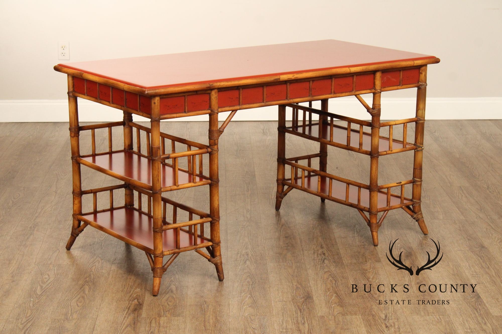 Baker Milling Road Chinoiserie Style Bamboo Desk