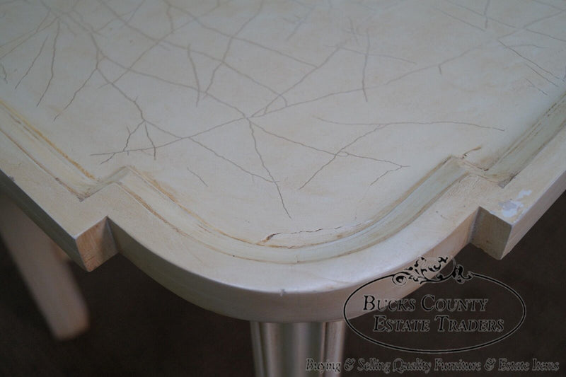 Custom Crackle Painted Finish Chippendale Style Side Table