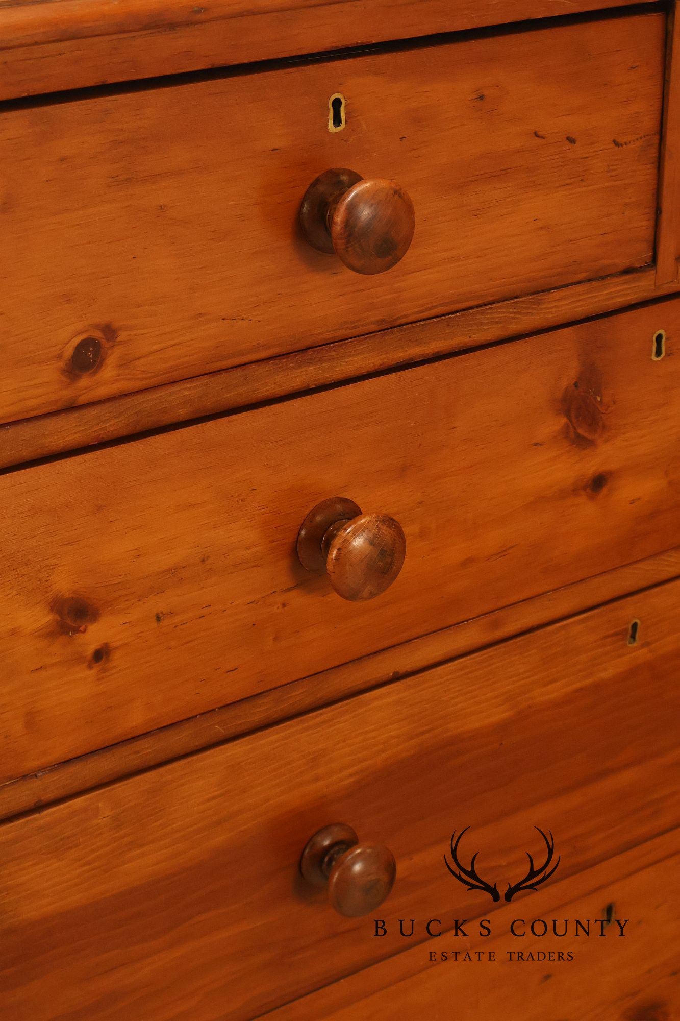 Antique Cottage Pine Chest Of Drawers