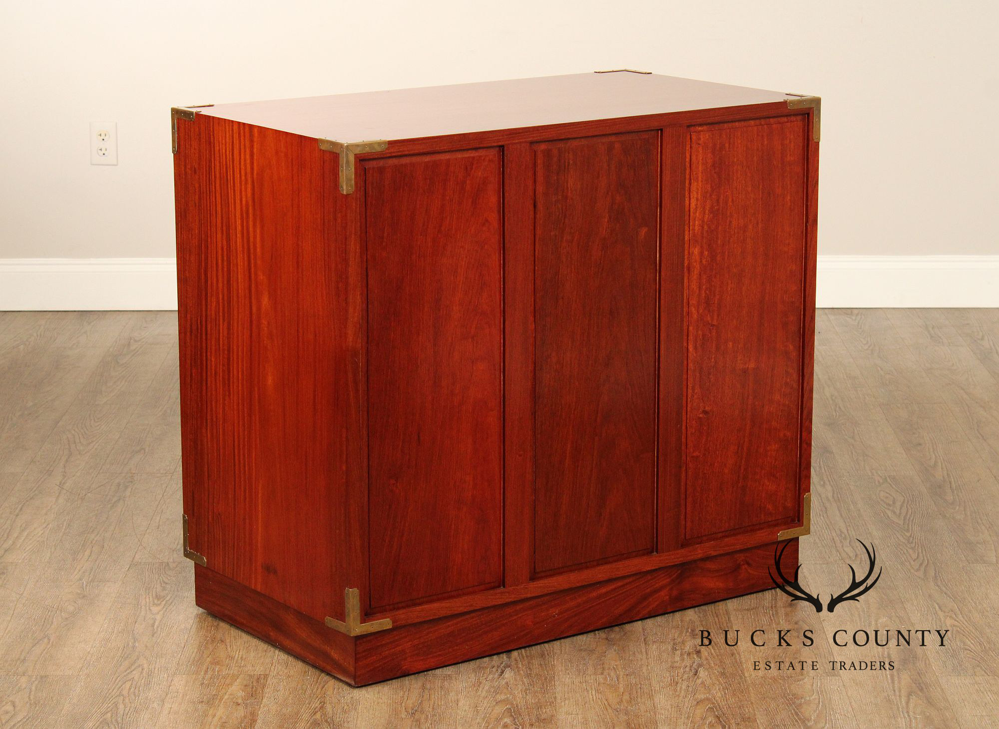 Campaign Style Brass Bound Rosewood Chest of Drawers