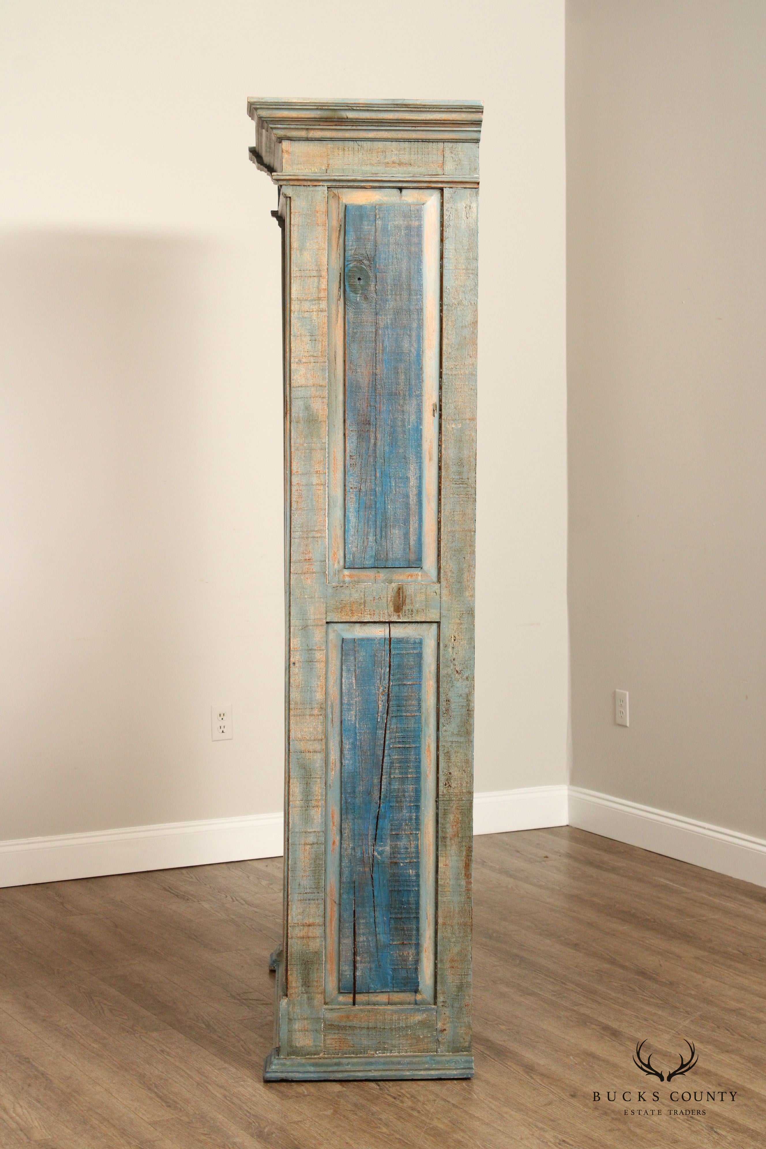 Rustic Farmhouse Style Painted Tall Open Bookcase