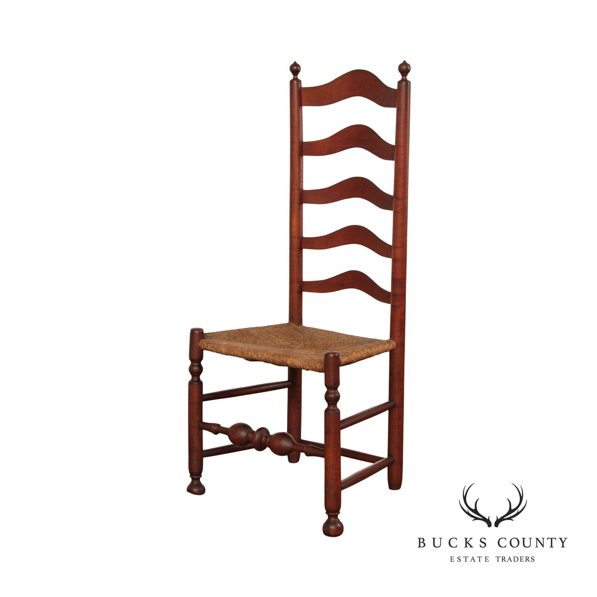 Antique Shaker Ladder Back Rush Seat Chair