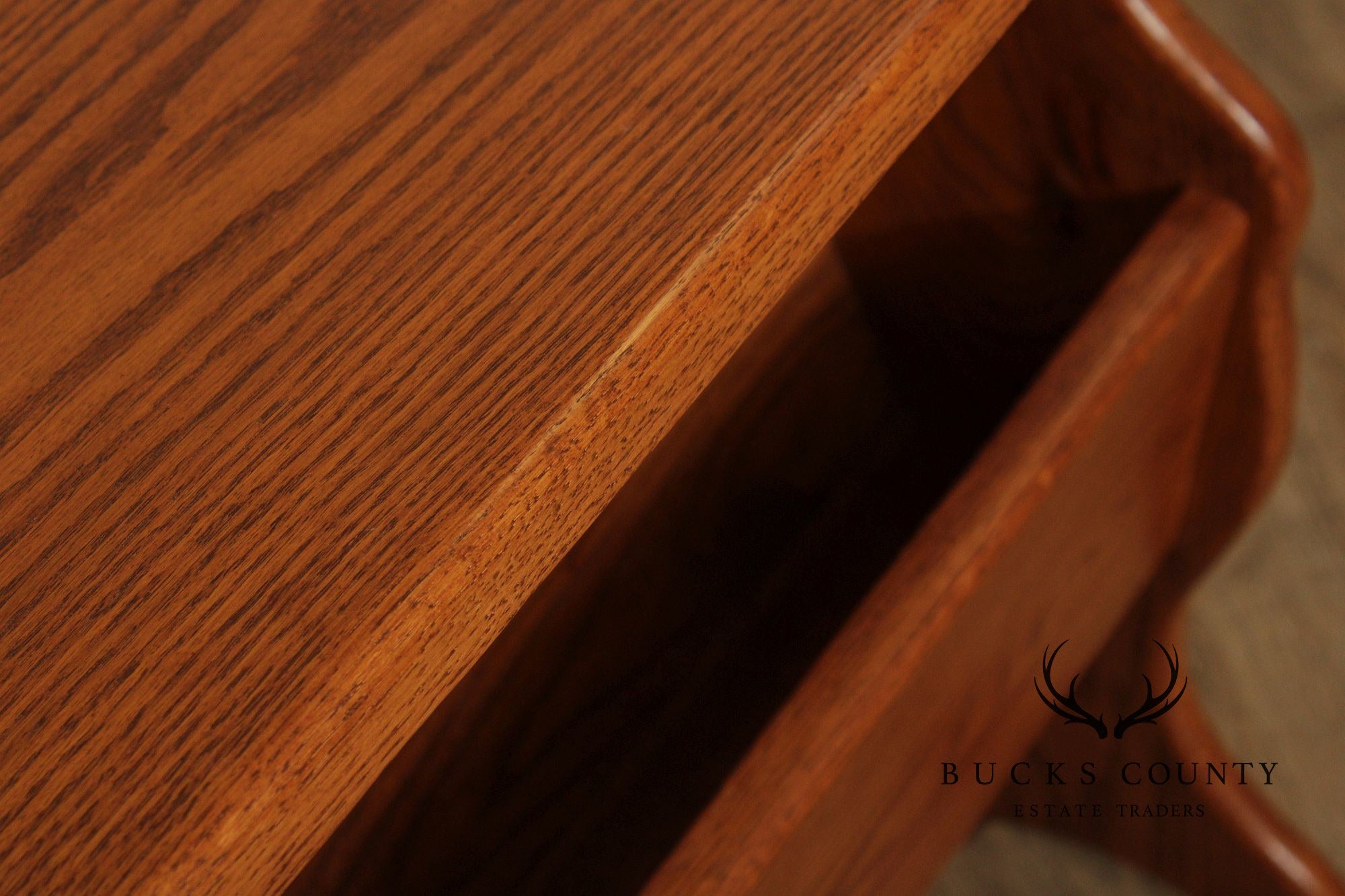 Vintage Oak Magazine Rack Side Table