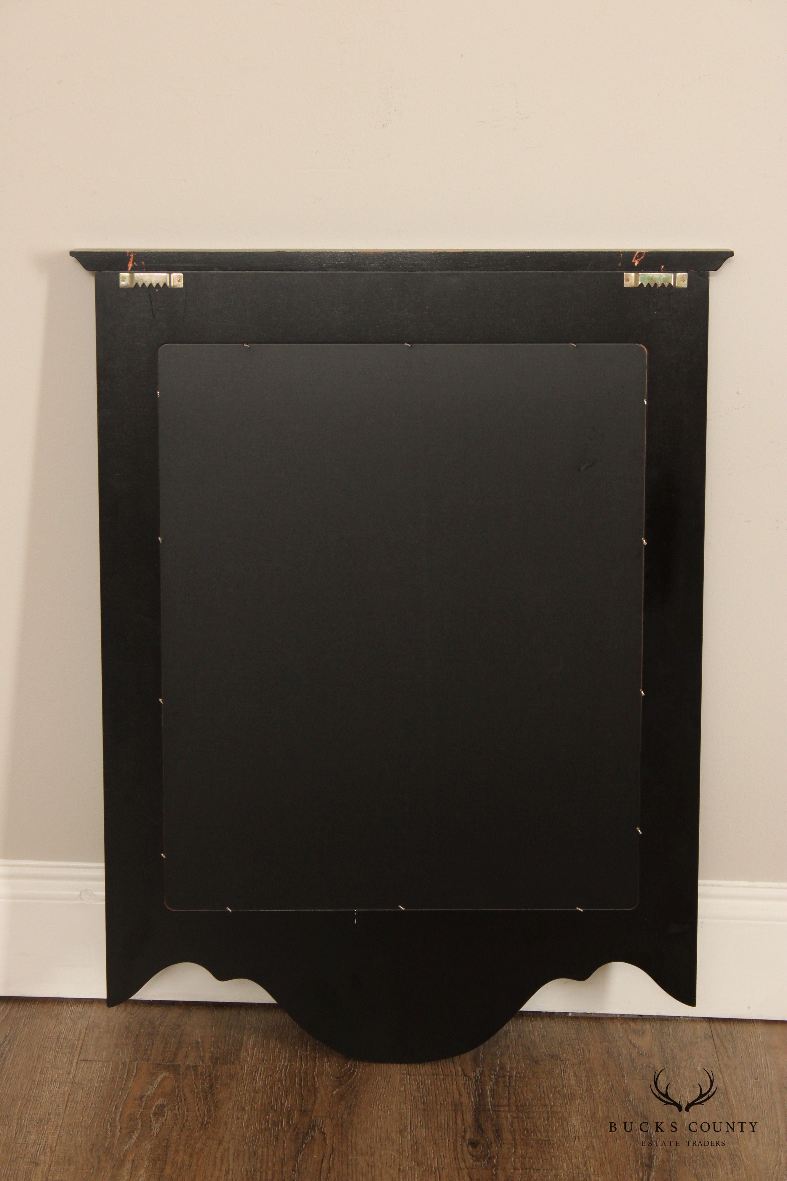 Painted Black Fruit Motif Wall Mirror