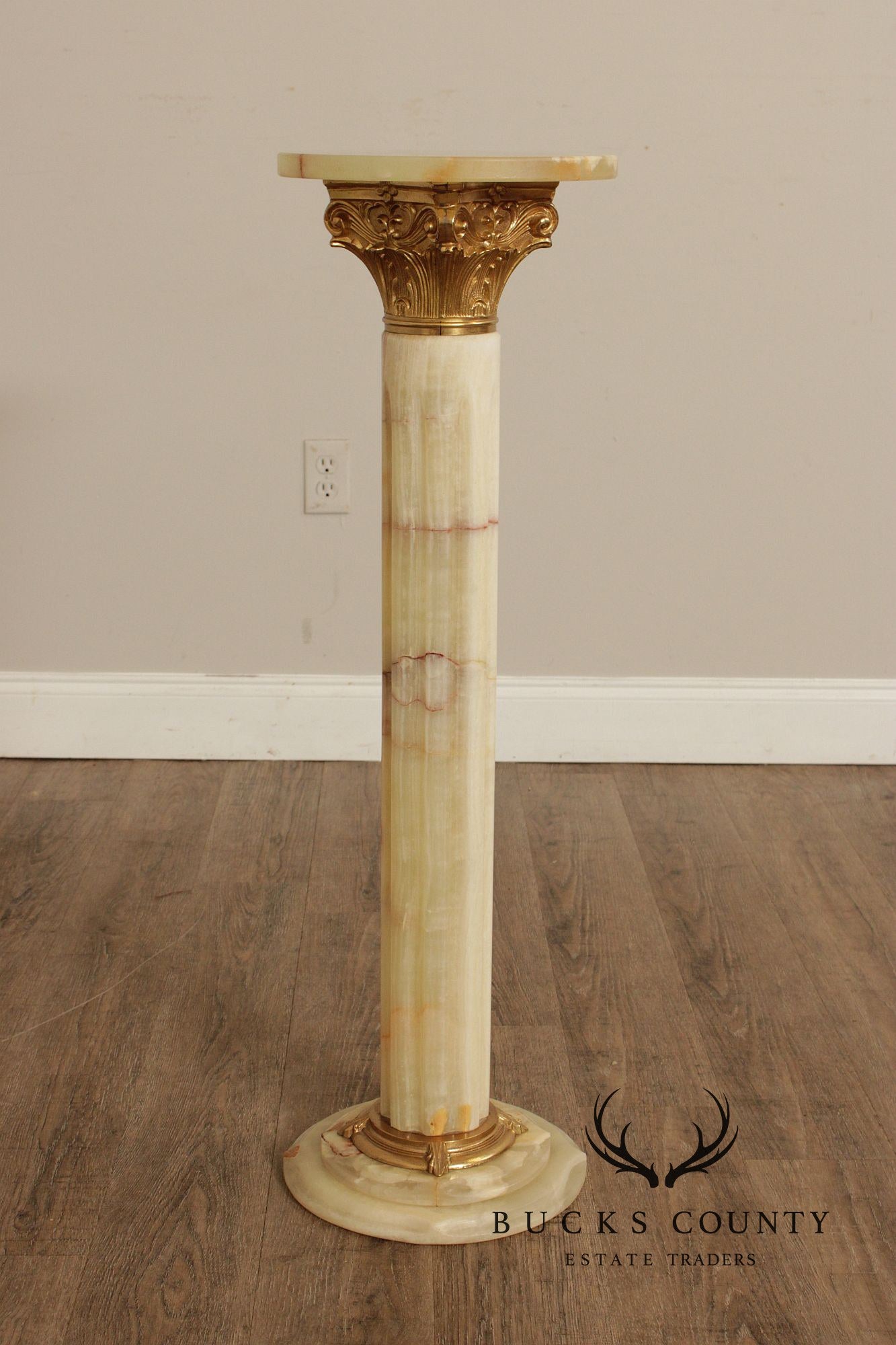 Antique Carved Onyx Pedestal