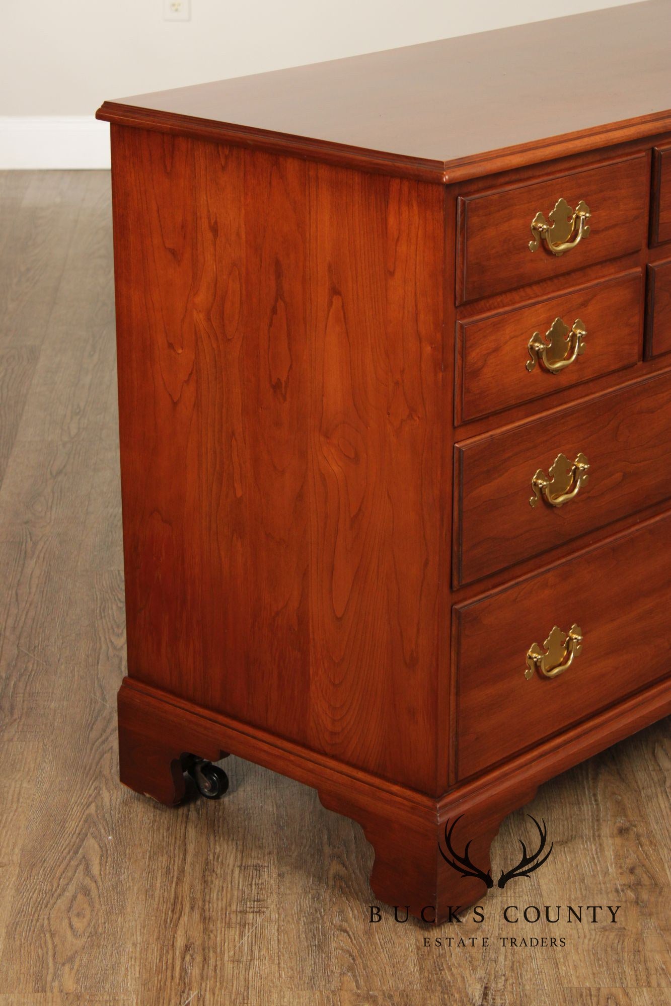Henkel Harris Vintage Chippendale Style Cherry Long Dresser