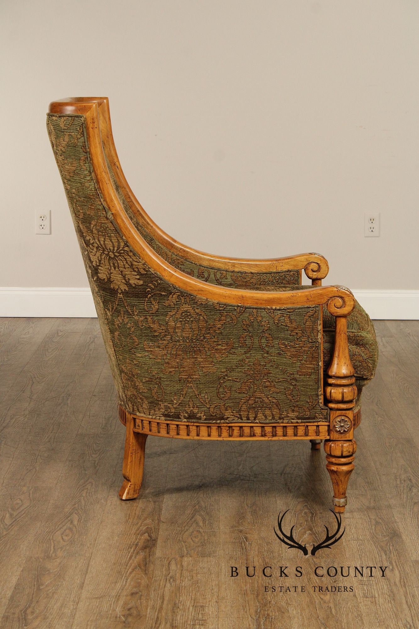 Century Furniture Italian Regency Style Sloped Armchair