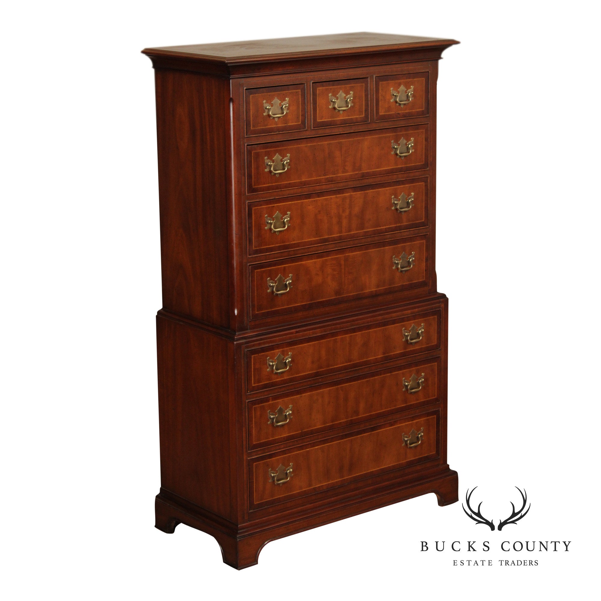 Drexel Wallace Nutting Collection Chippendale Style Mahogany Tall Chest