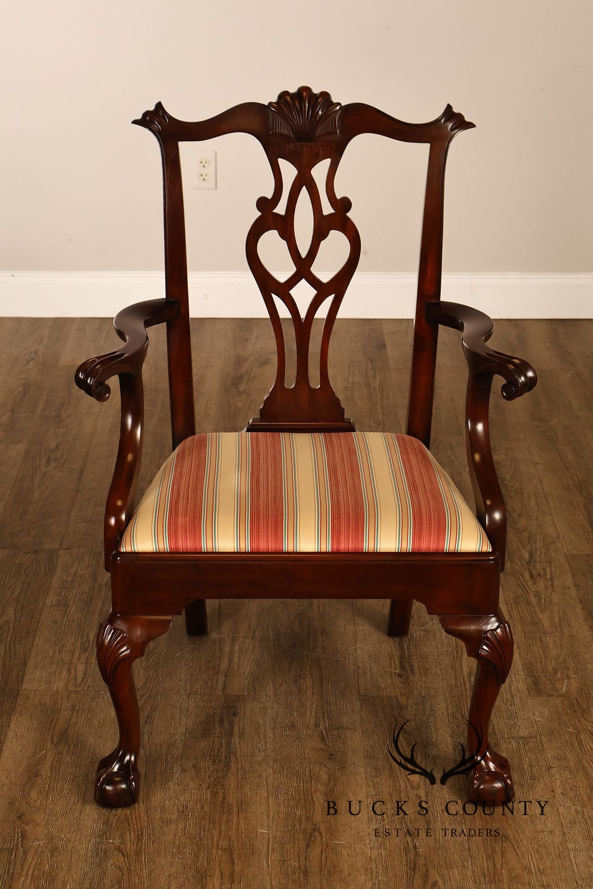 Henkel Harris Set Of Eight Chippendale Mahogany Dining Chairs