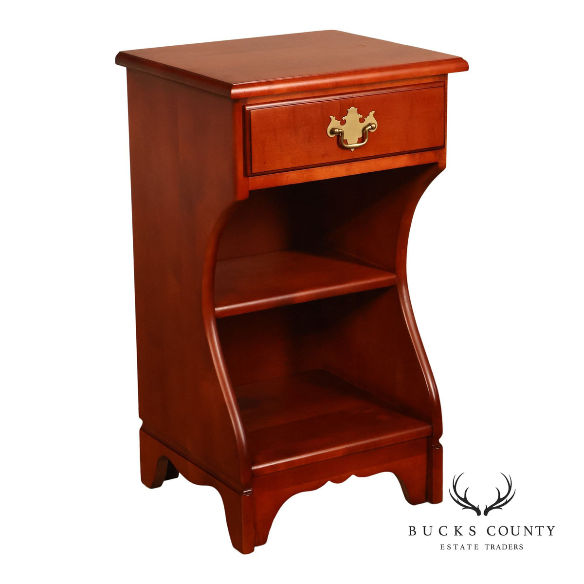 Traditional Maple One-Drawer Open Shelf Nightstand