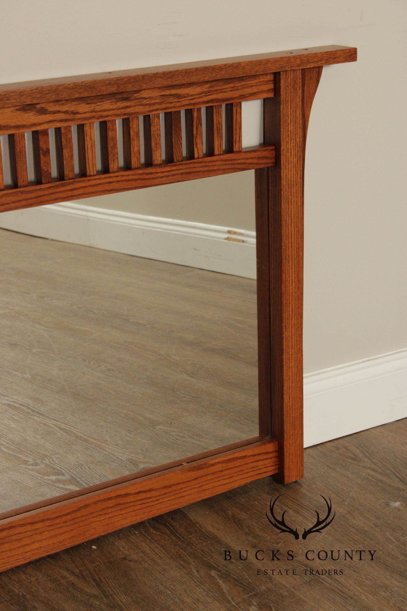 Mission Style Oak Mantel Mirror