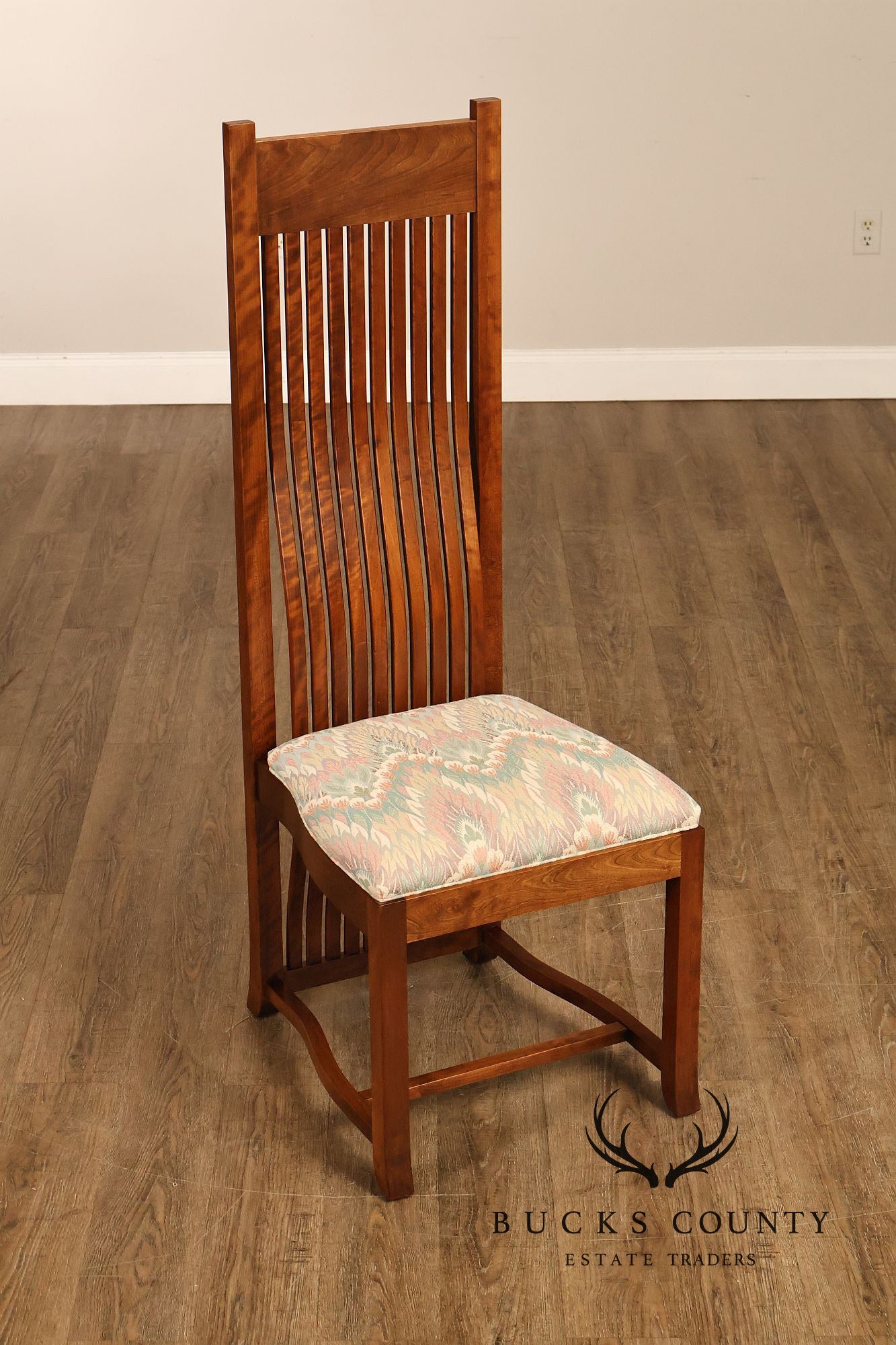 Paul Downs Cabinetmakers Set of Four Highback Spindled Cherry Dining Chairs