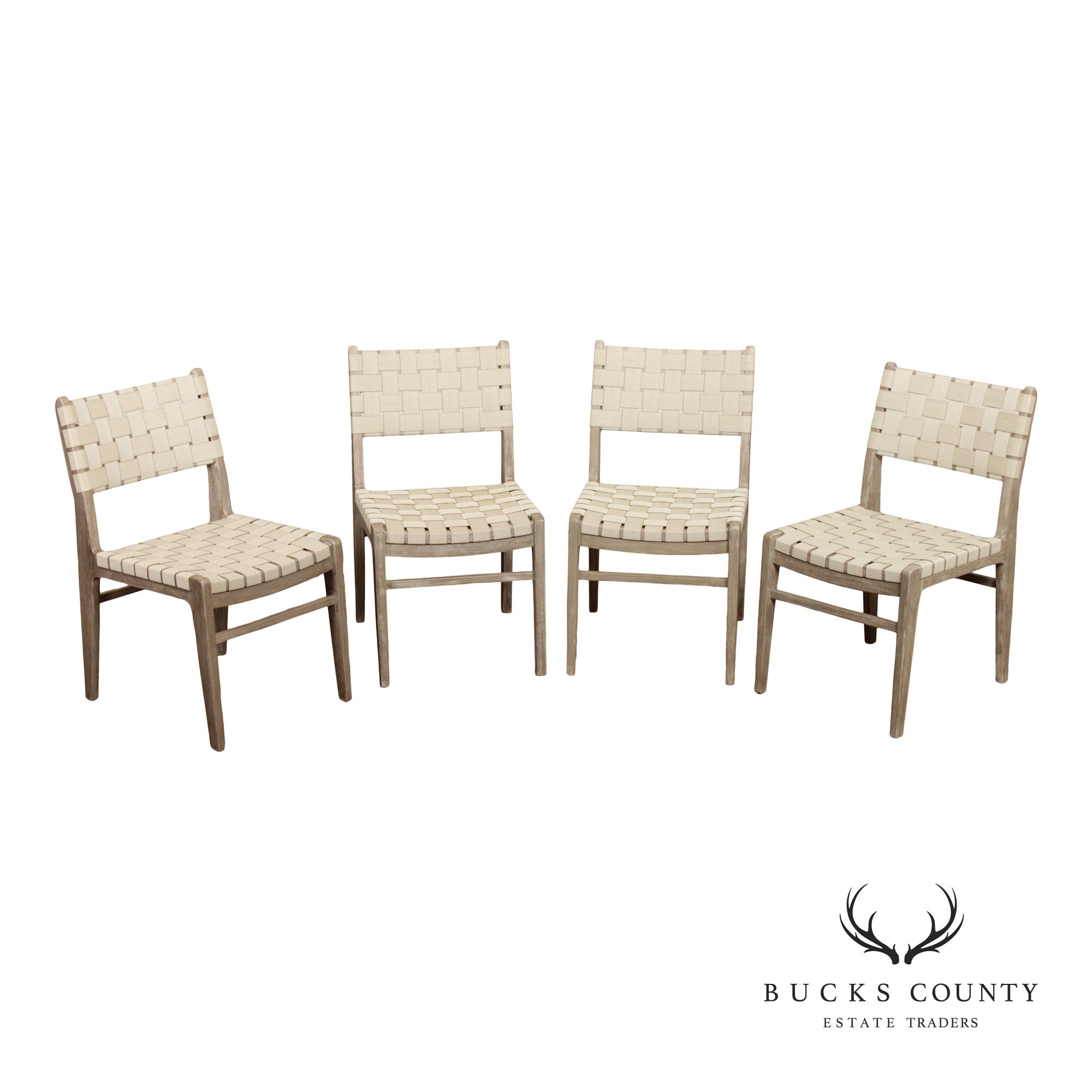 Ethan Allen Set of Four 'Marteen' Teak Side Dining Chairs