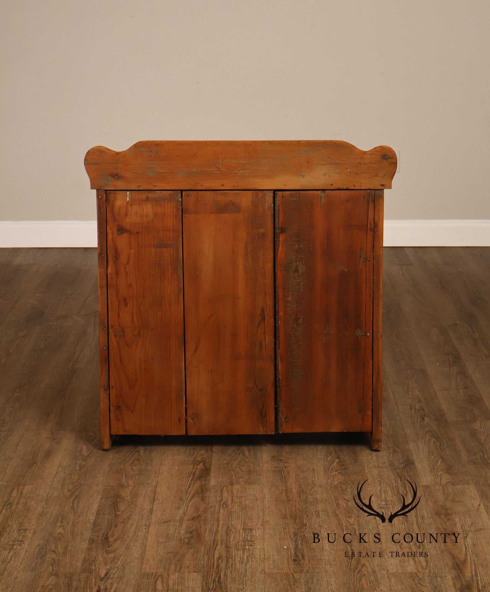 Antique Primitive Country Pine Three-Drawer Chest