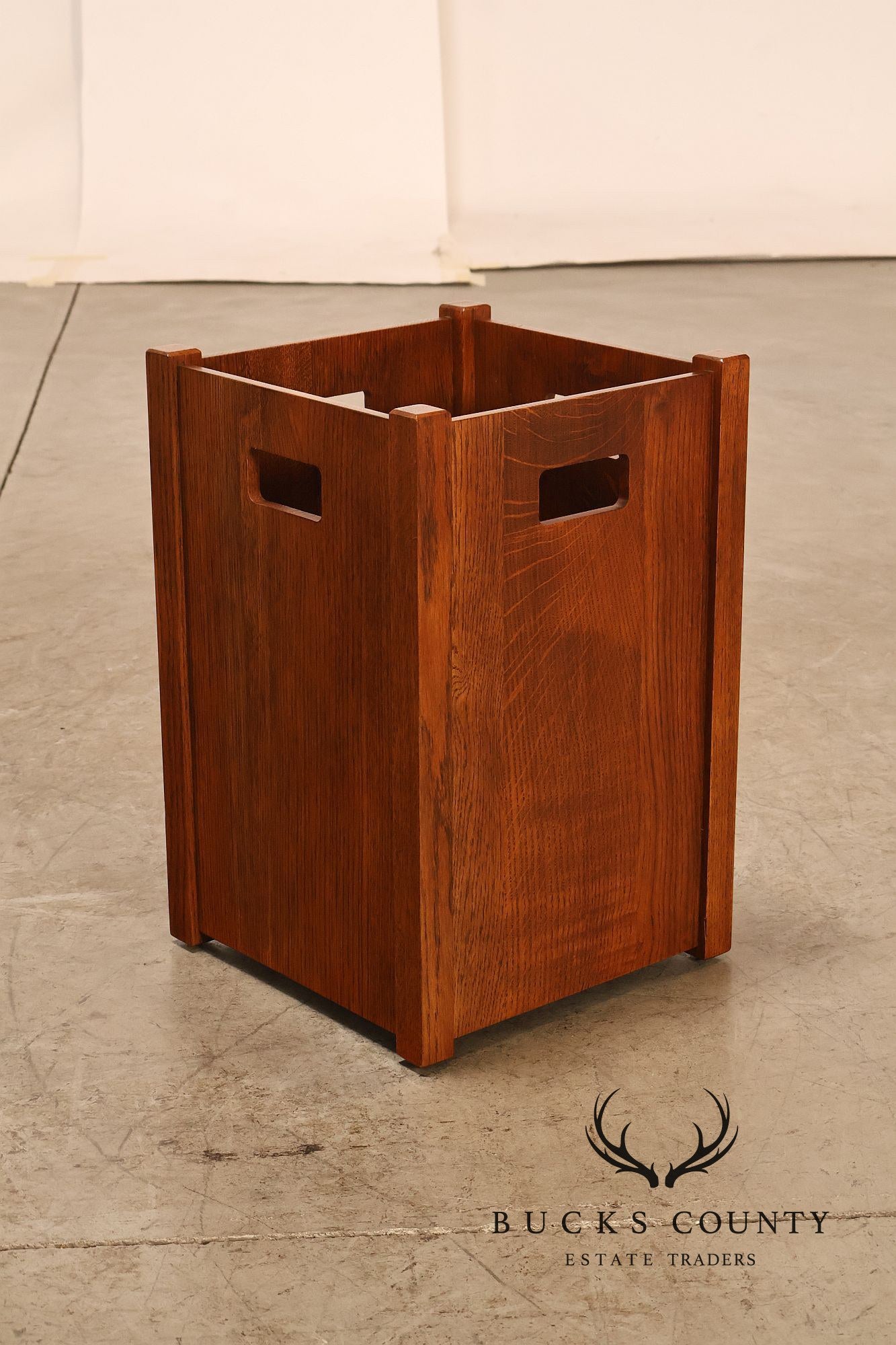 Stickley Mission Collection Oak Wastebasket