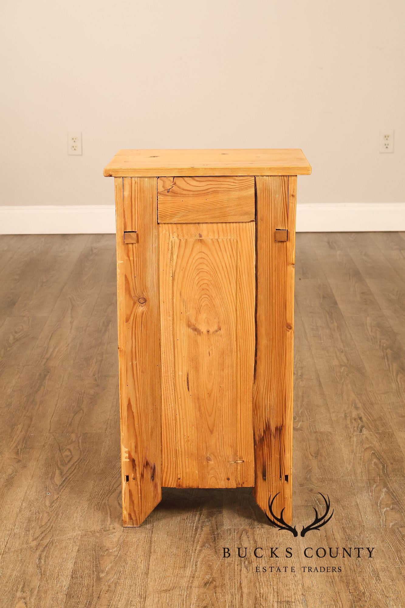 Rustic Style Pair of Pine Single Drawer Nightstands