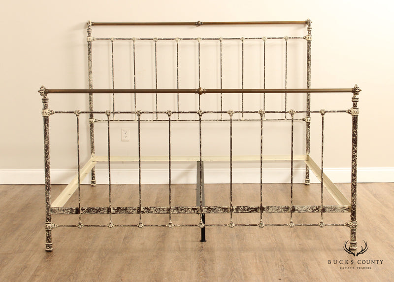 Charles P. Rogers Victorian Style Iron and Brass King Size Bed