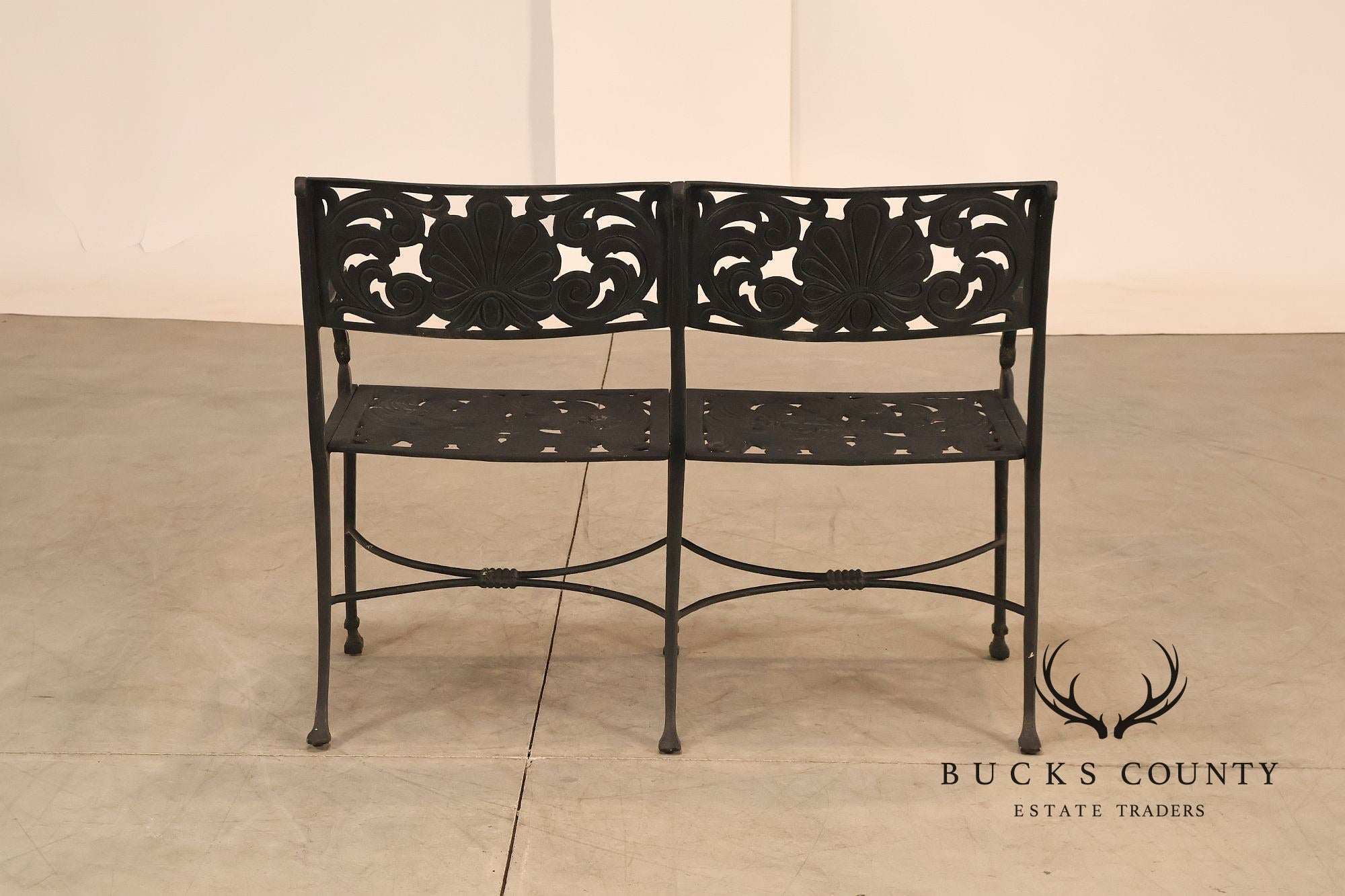Outdoor Lifestyles Cast Aluminum Garden Bench With Decorative Back