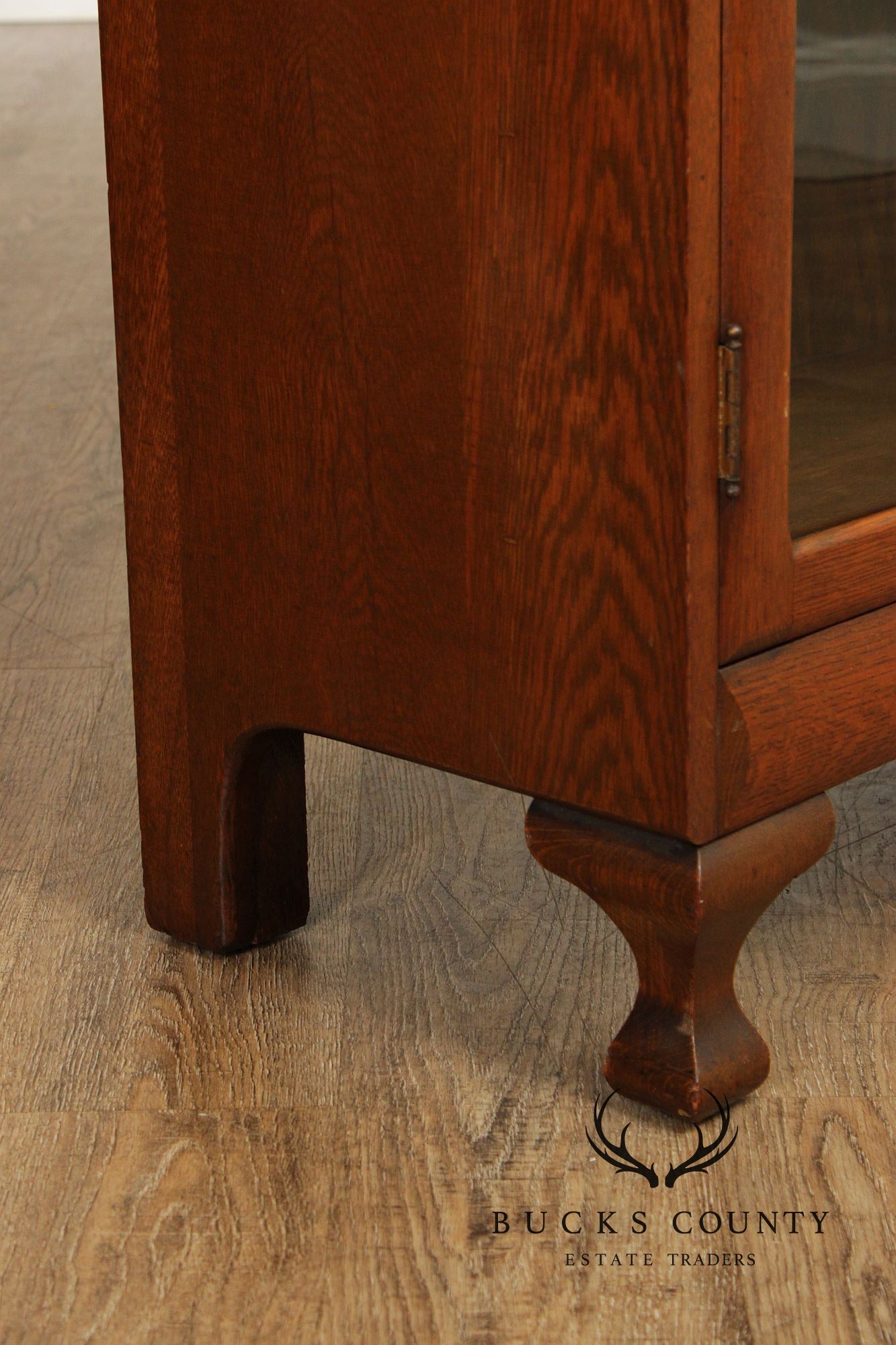 Antique Victorian Oak Double Glass Door Bookcase
