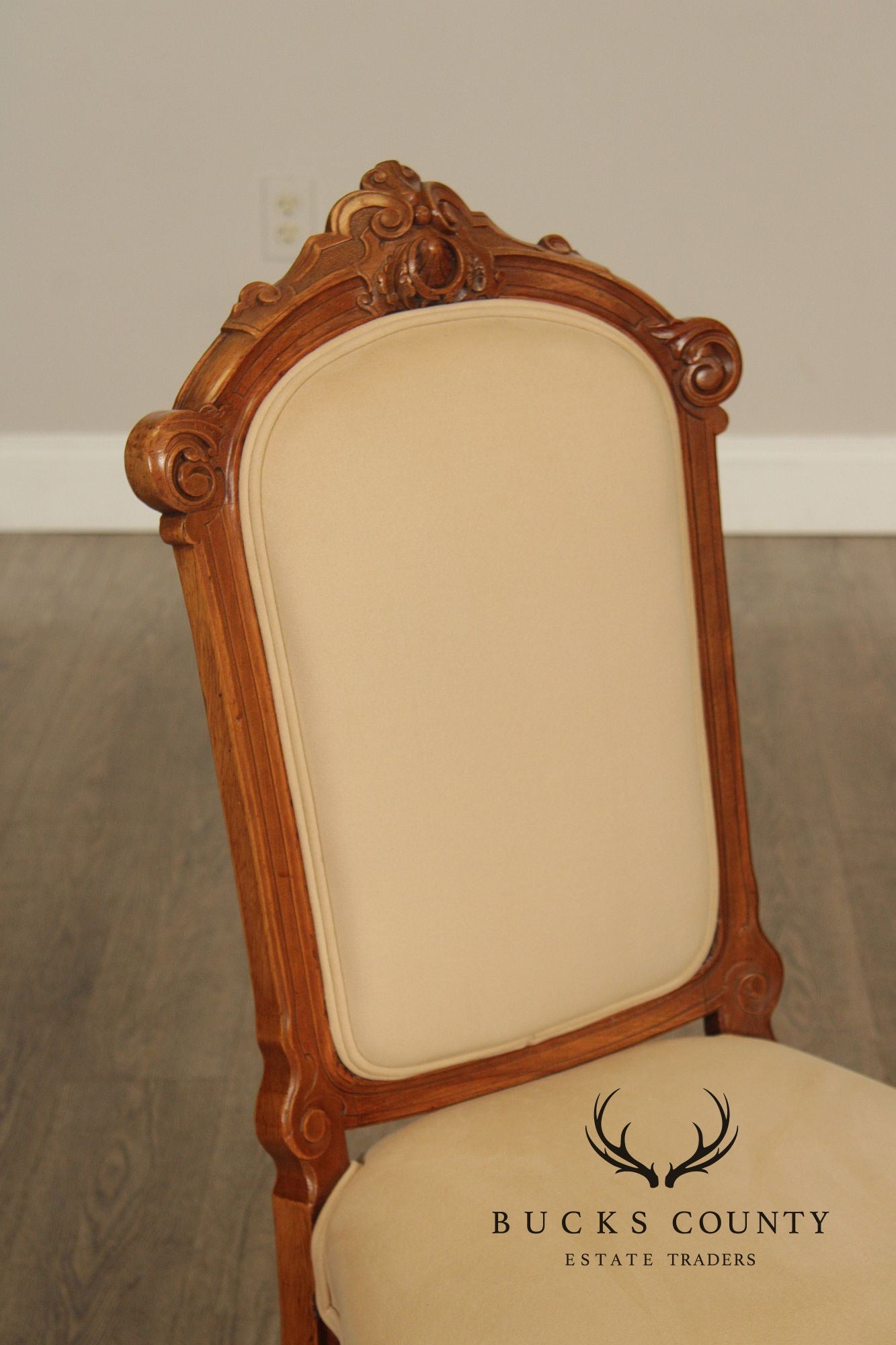 Antique Victorian Pair of Walnut Parlor Side Chairs